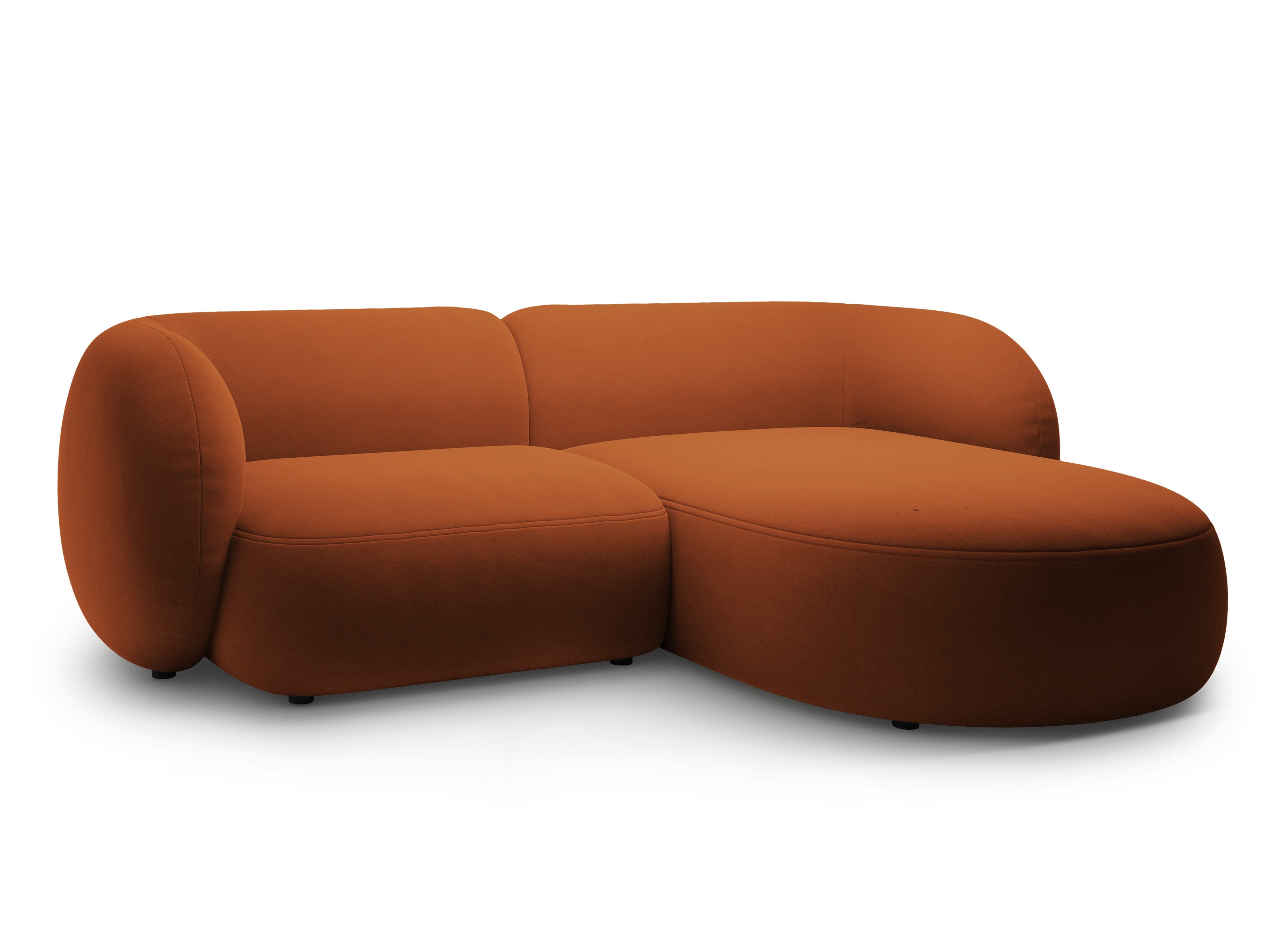 Right-facing velvet corner sofa for 2 KATE terracotta