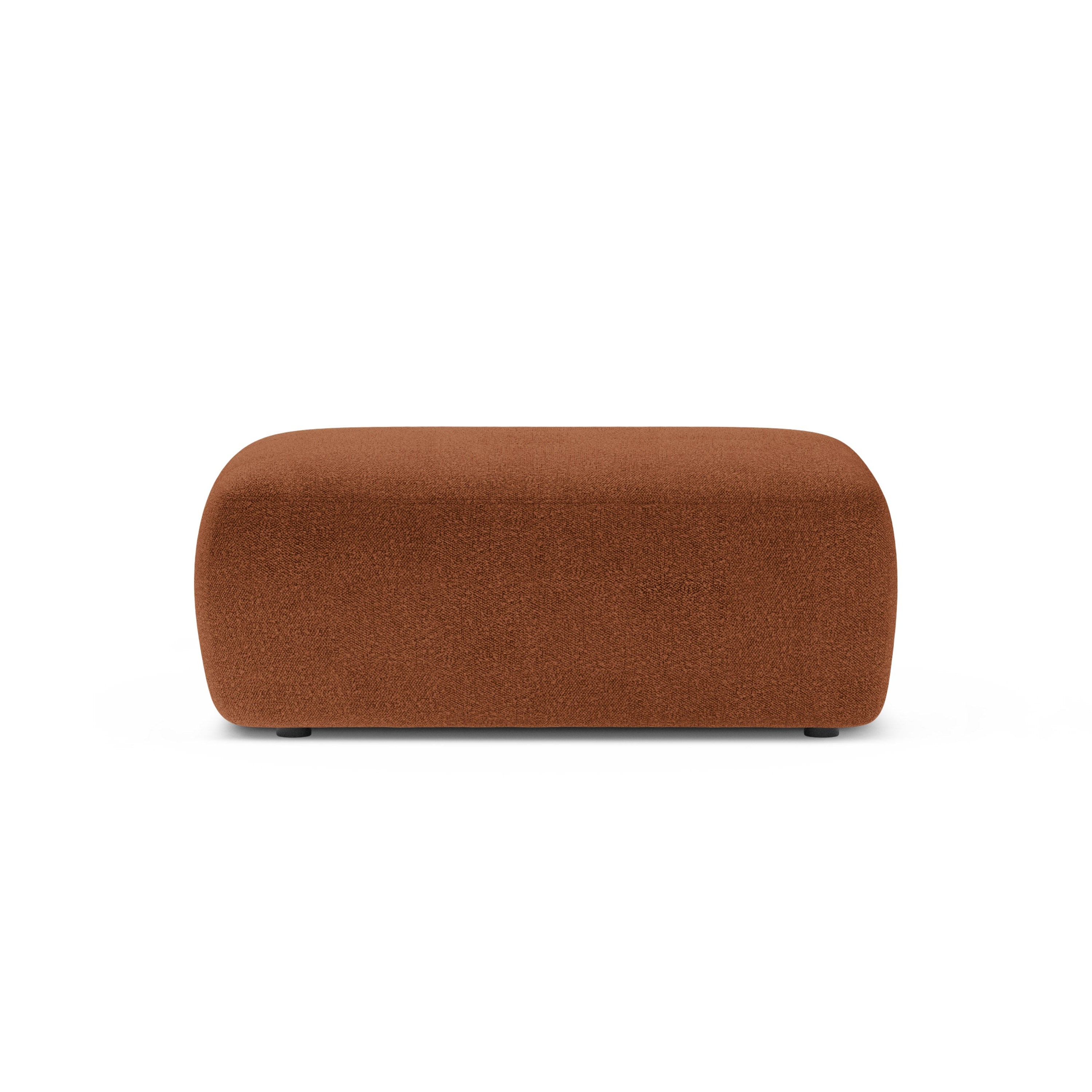 Rectangular pouf KATE terracotta boucle