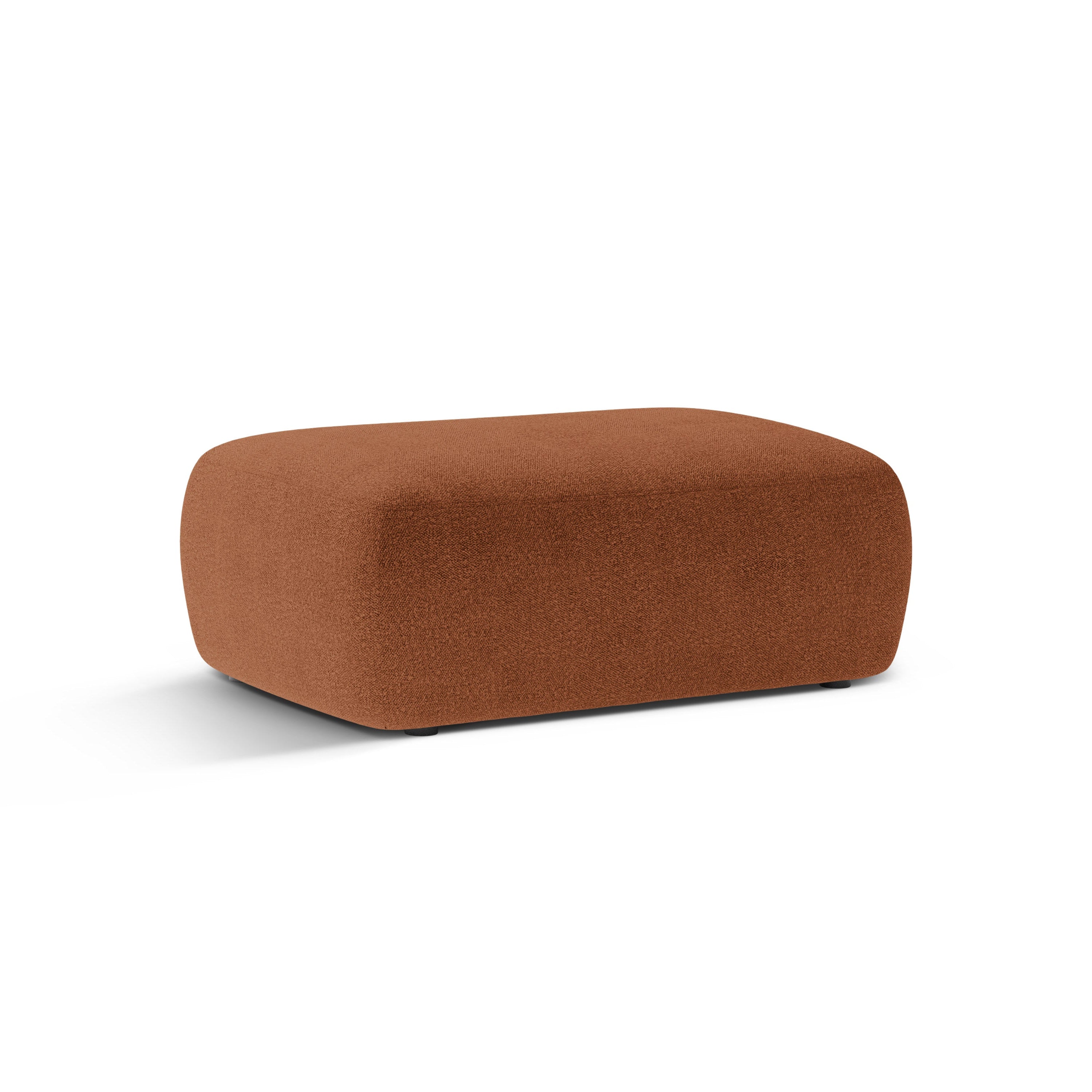 Rectangular pouf KATE terracotta boucle