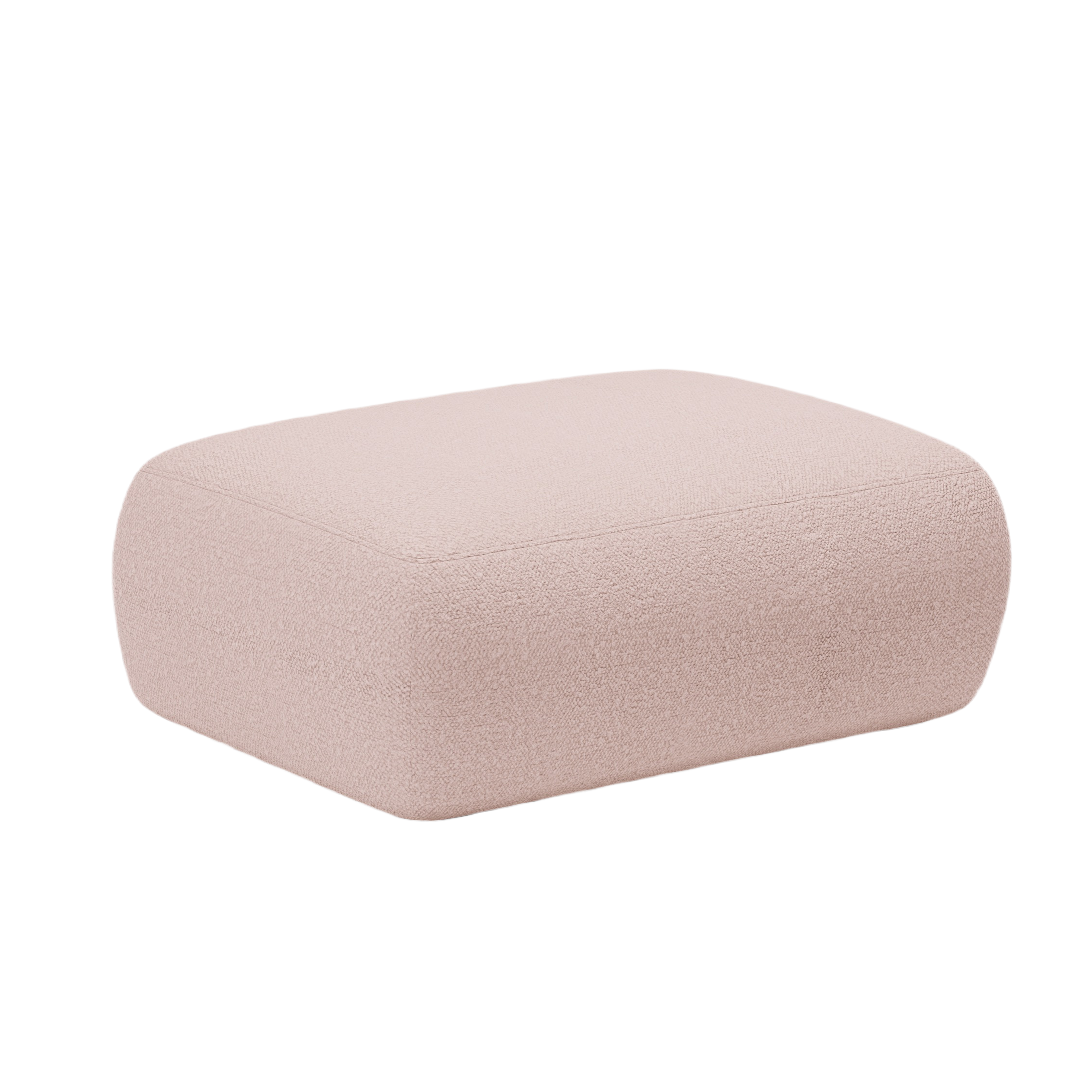 Rectangular pouf KATE pink boucle