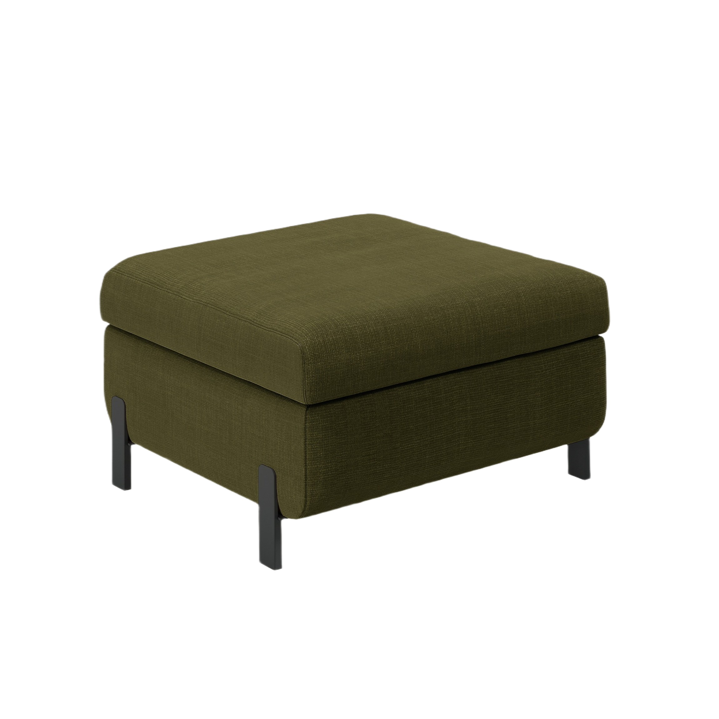 GLORIA green chenille pouf with storage
