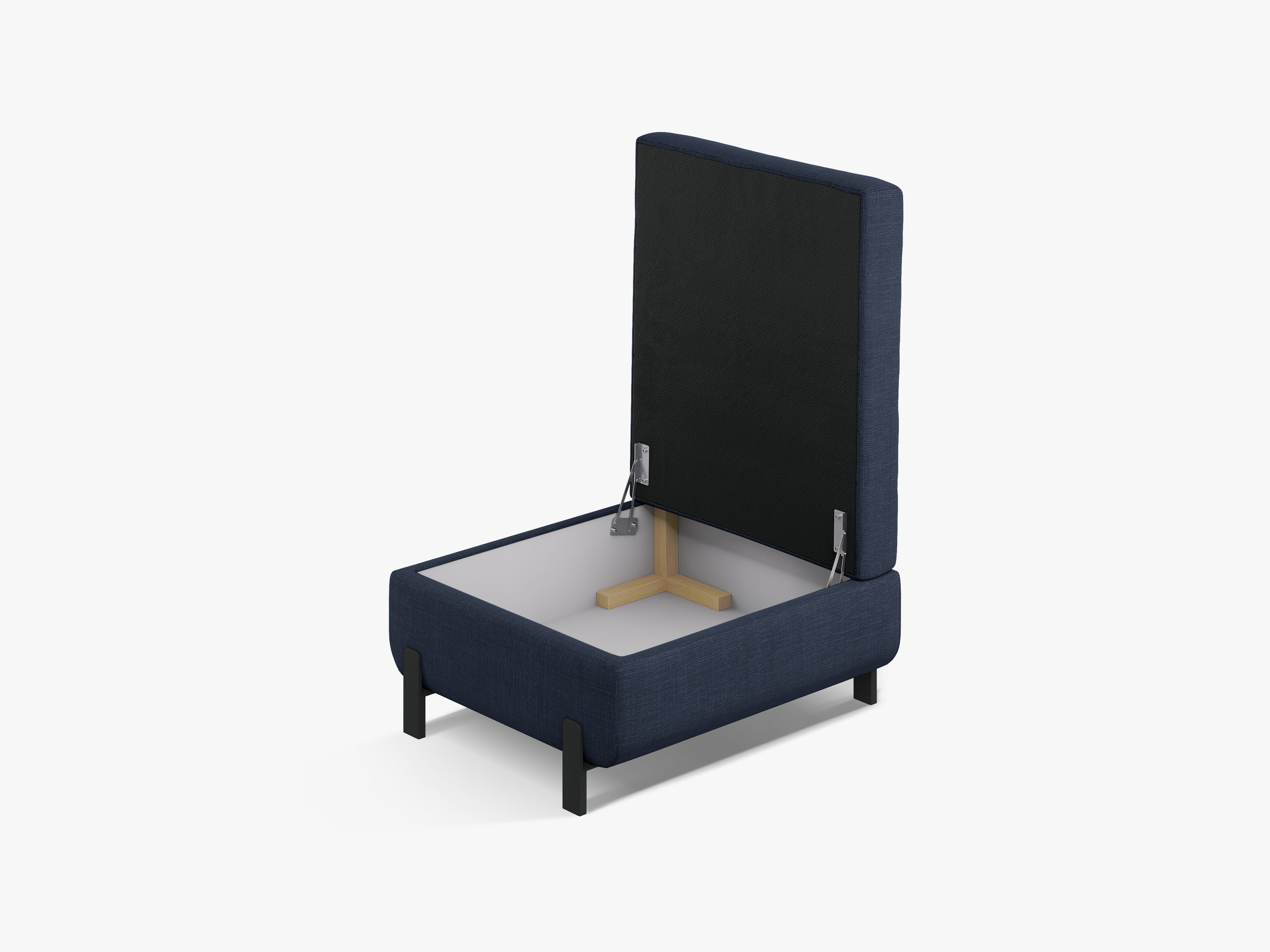Pouf mit Stauraum GLORIA blaues Chenille