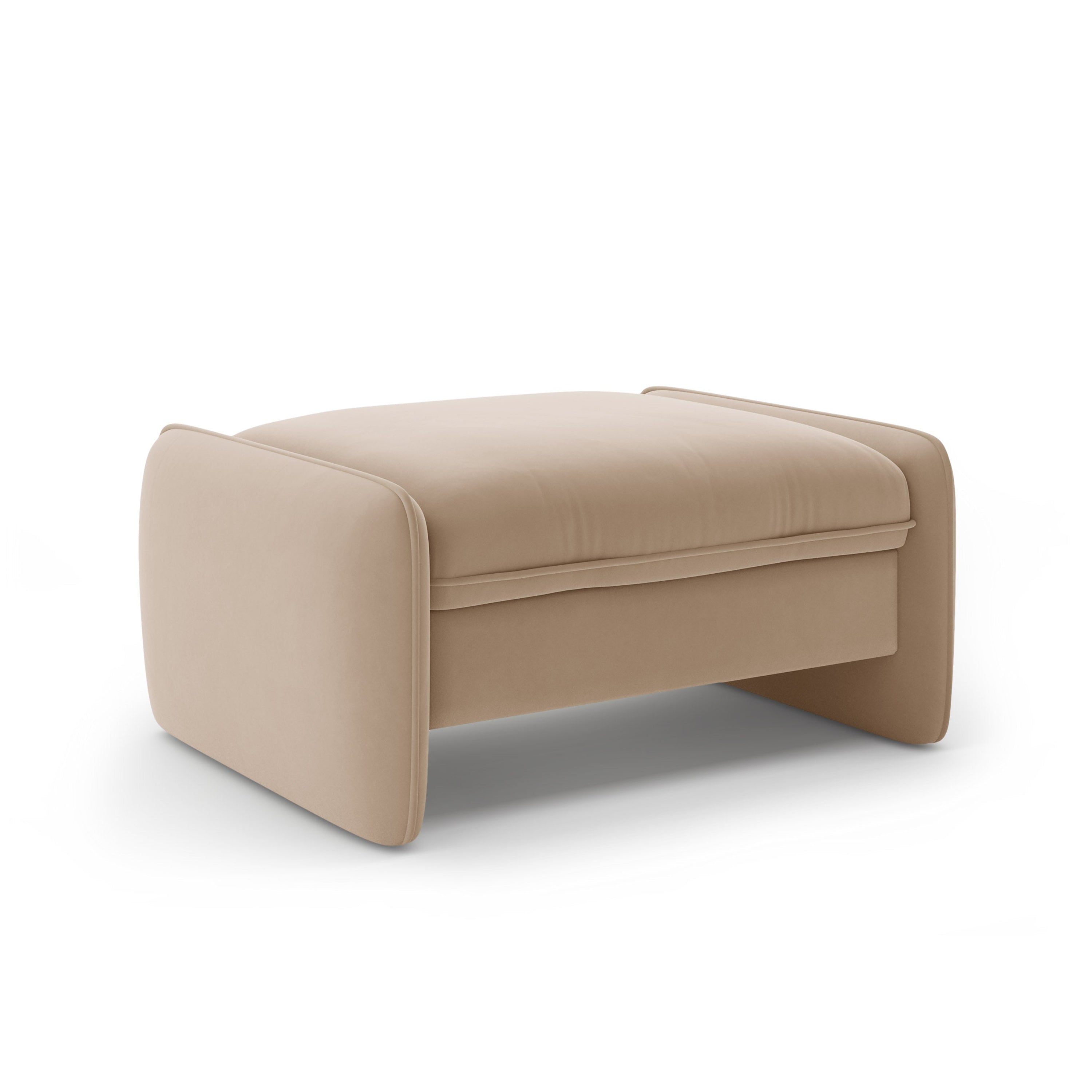 Samt-Pouf GEORGIA in Beige