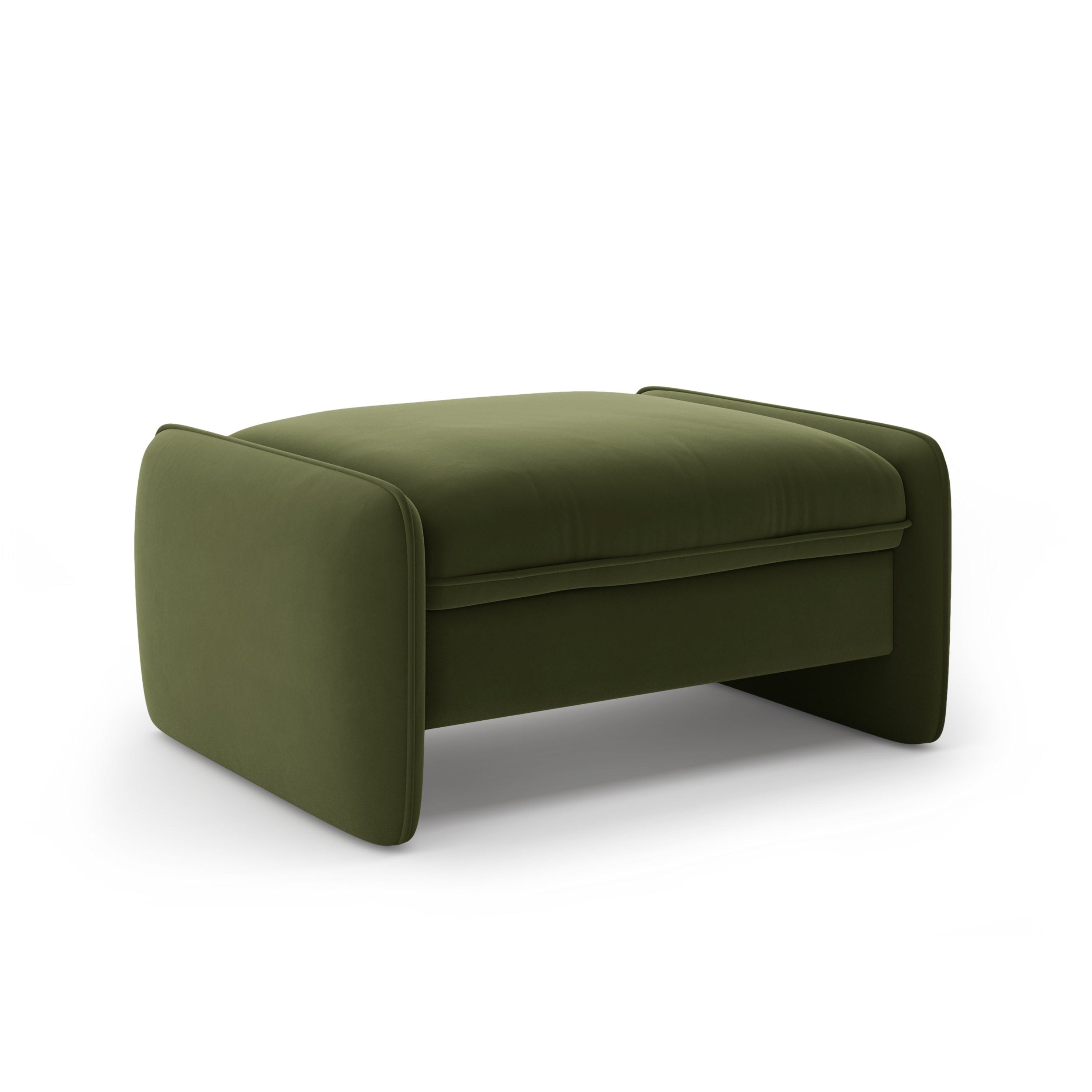 Puff aus Samt GEORGIA militärgrün