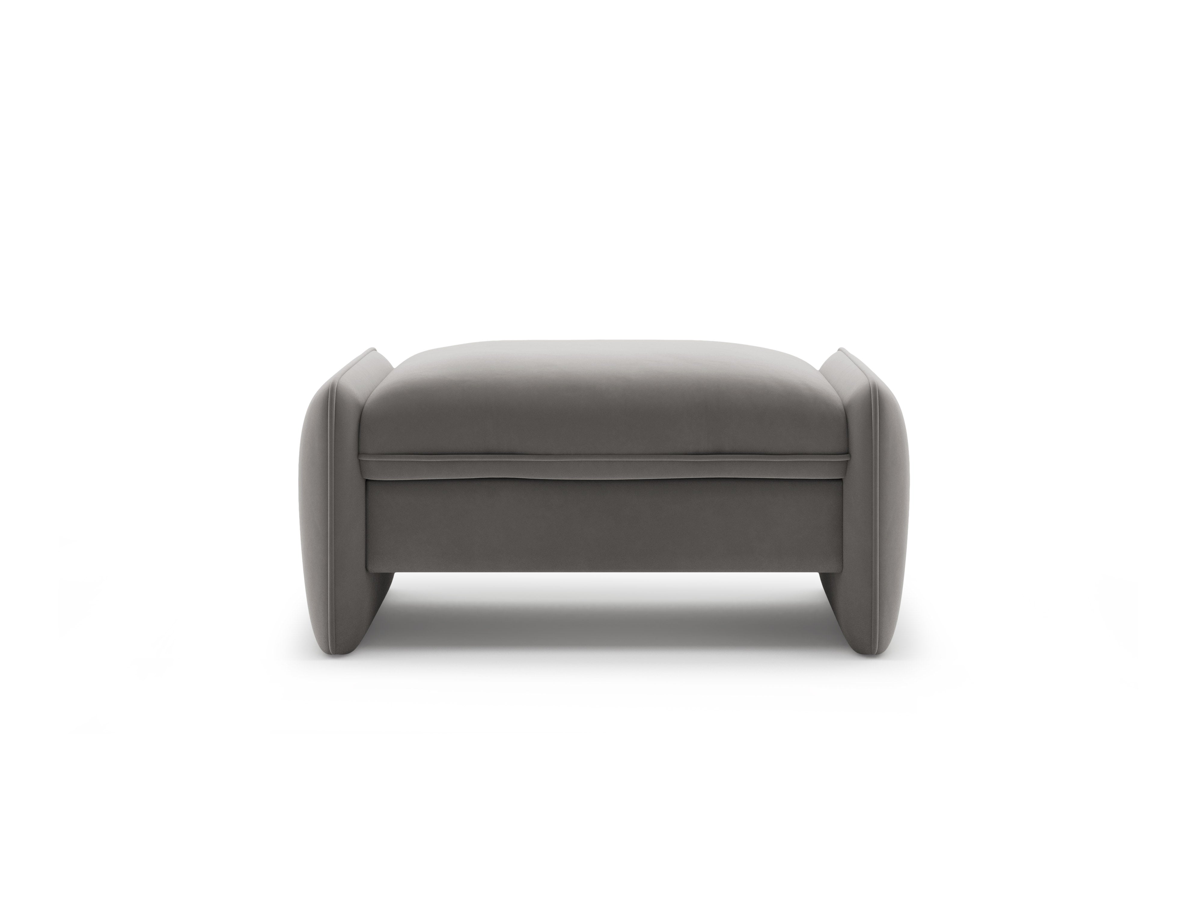 Samt-Pouf GEORGIA in Grau
