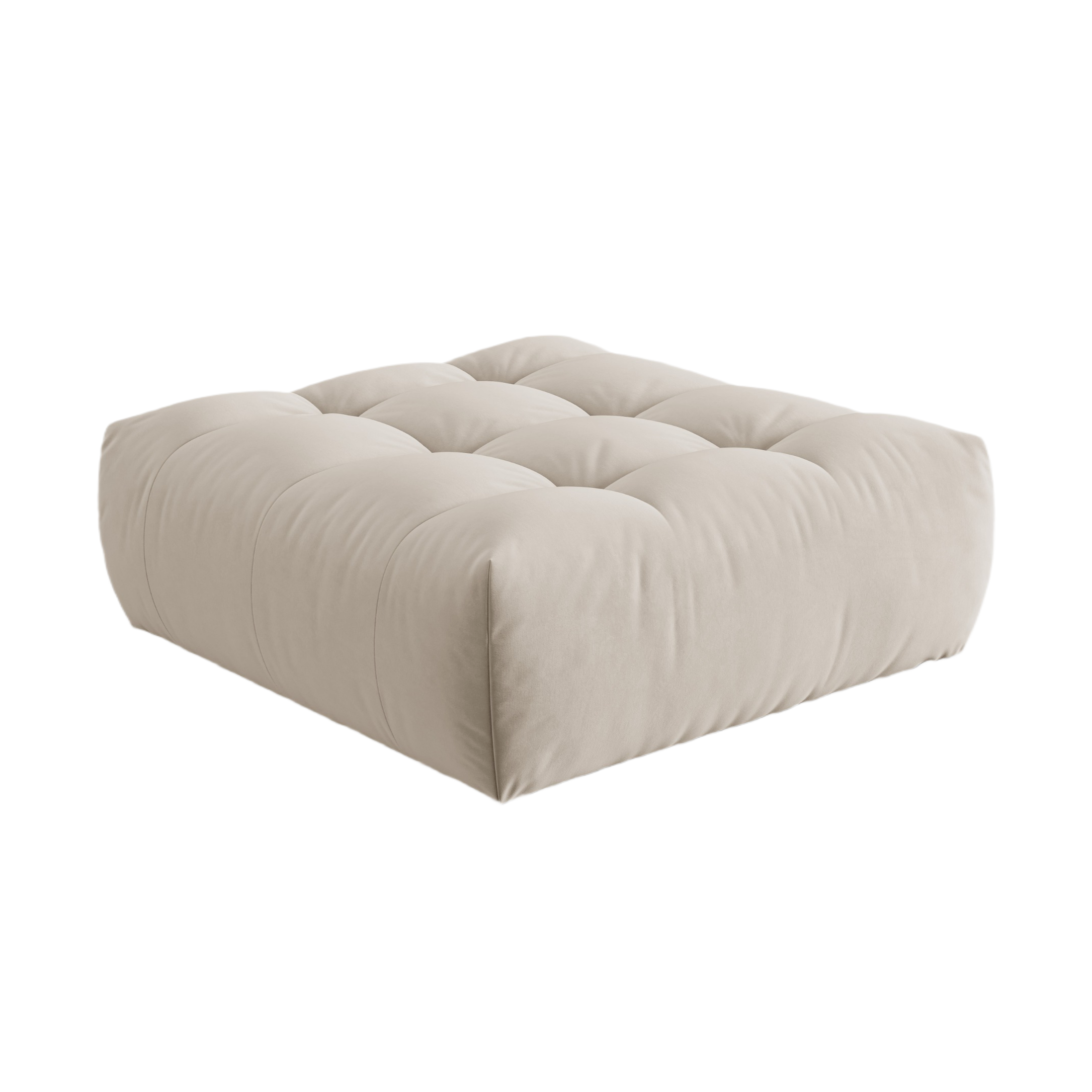Velvet Pouf BLOOM ecru