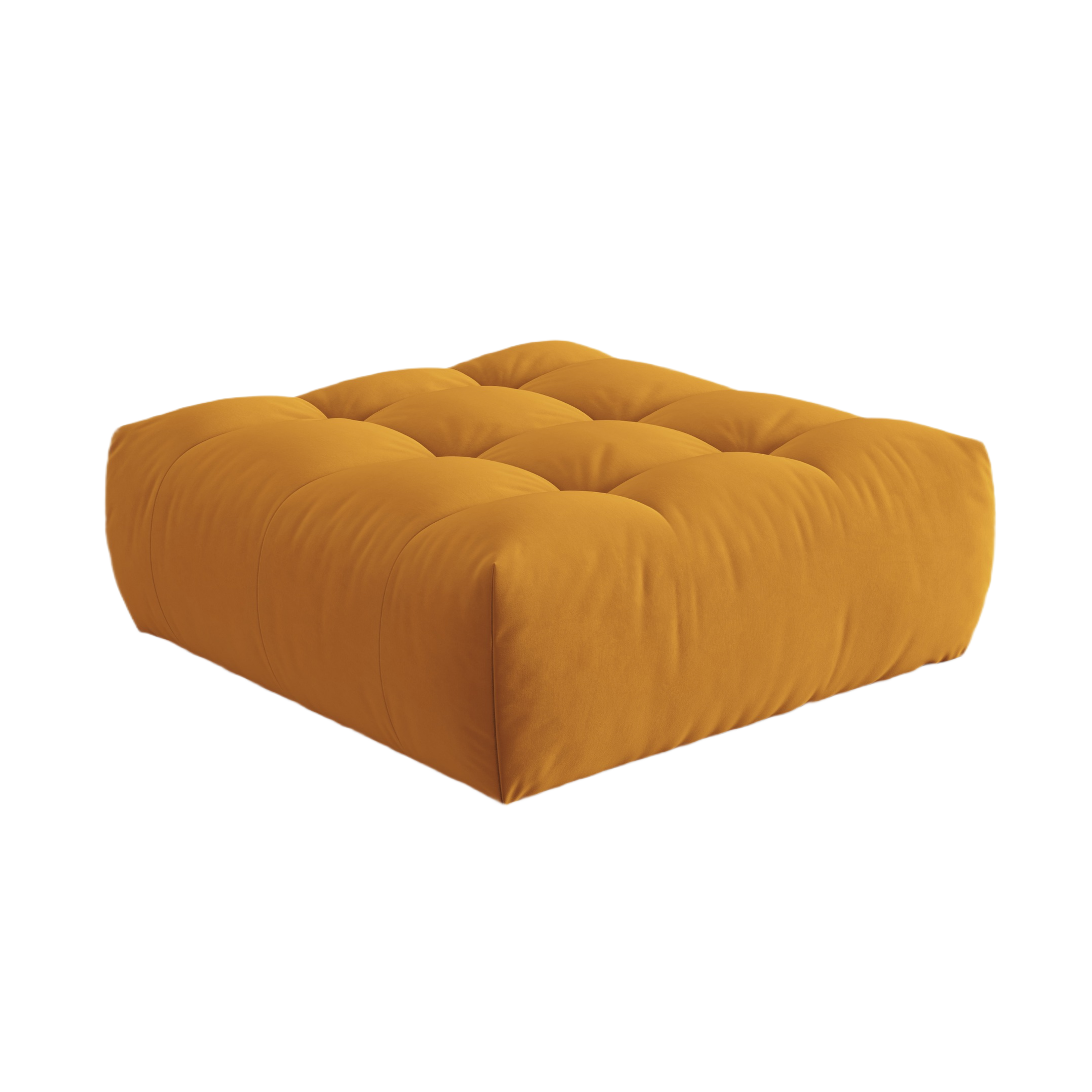 Samt Pouf BLOOM gelb