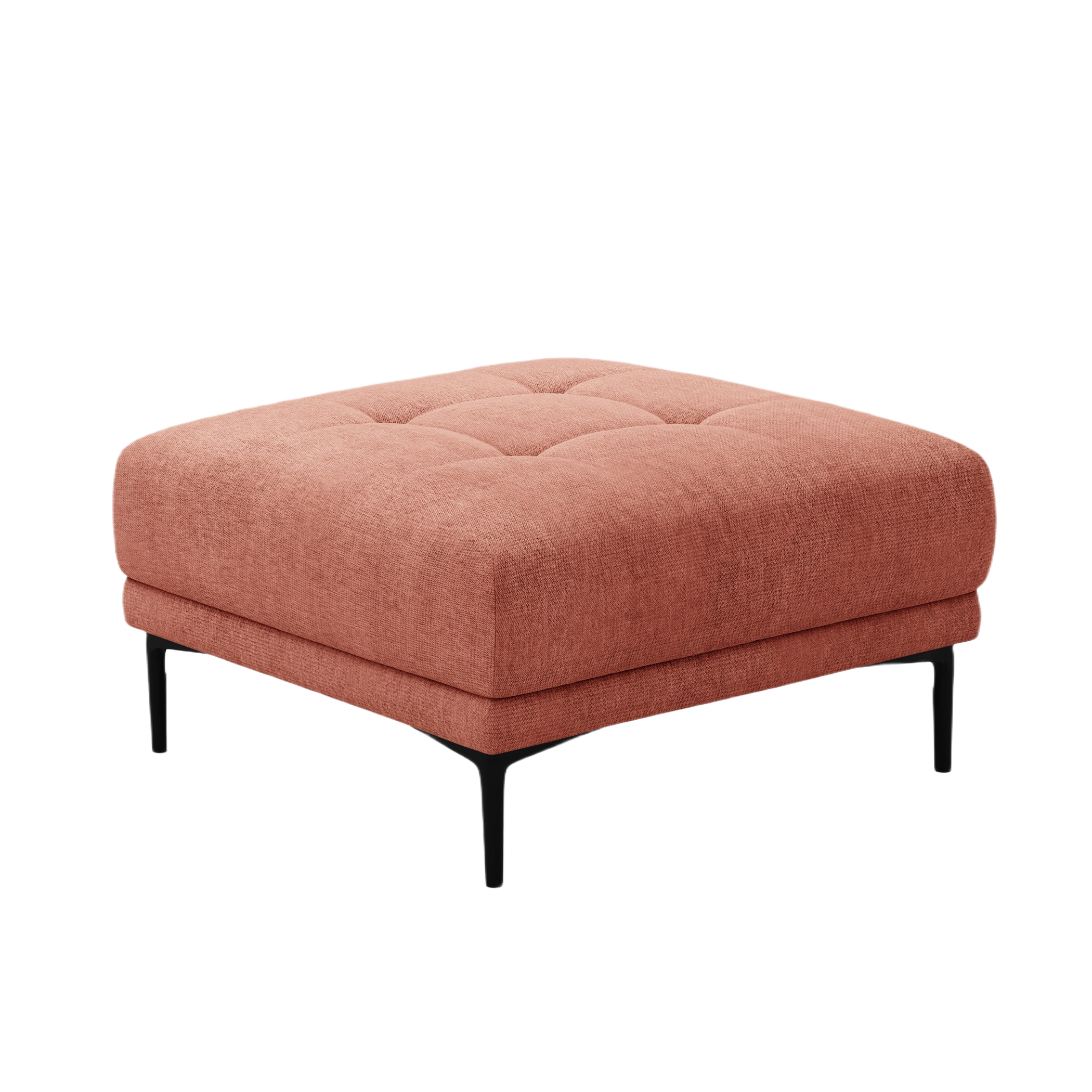 BEMY korallenfarbener Chenille-Pouf