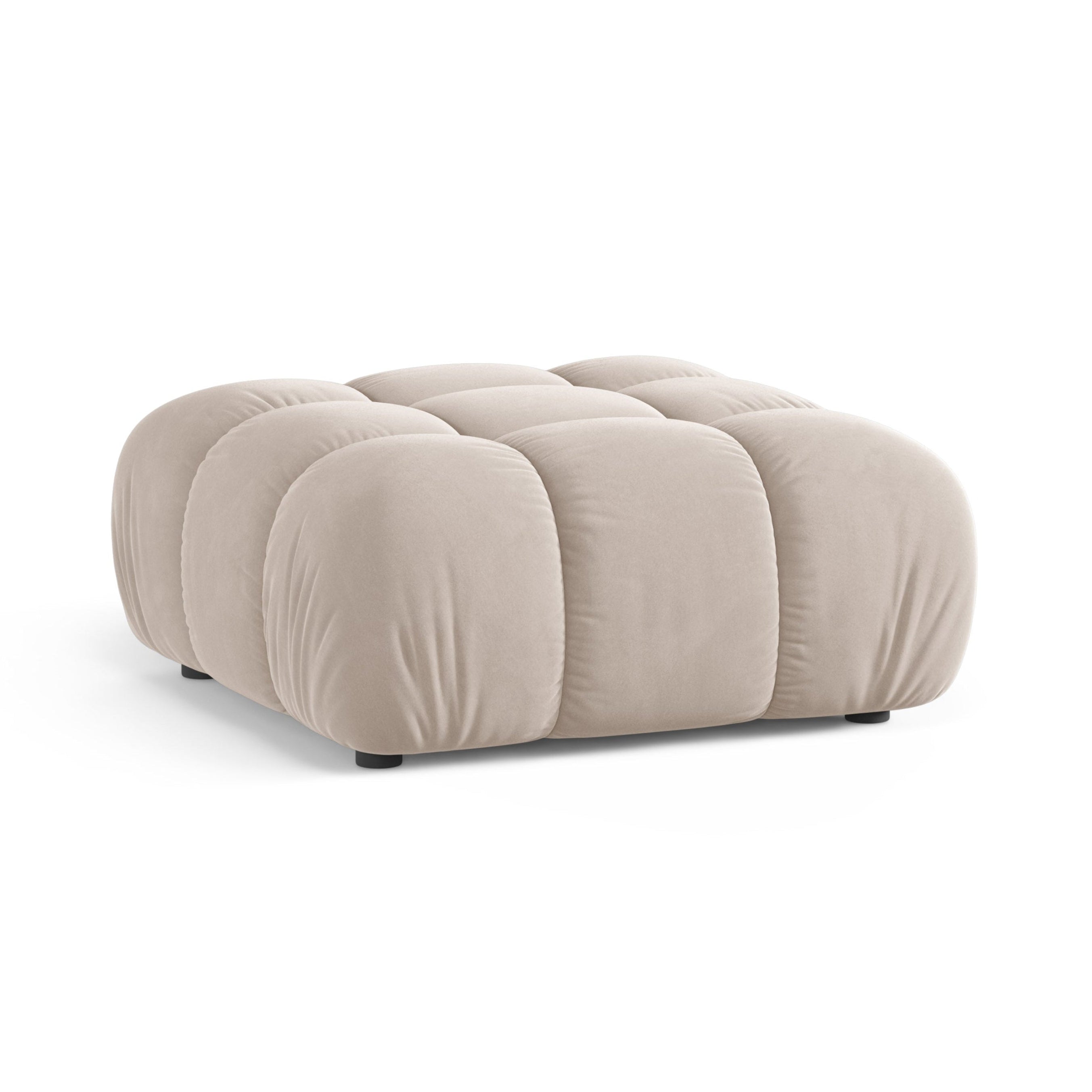 Puff / Modul BELLIS in hellem Beige Velours