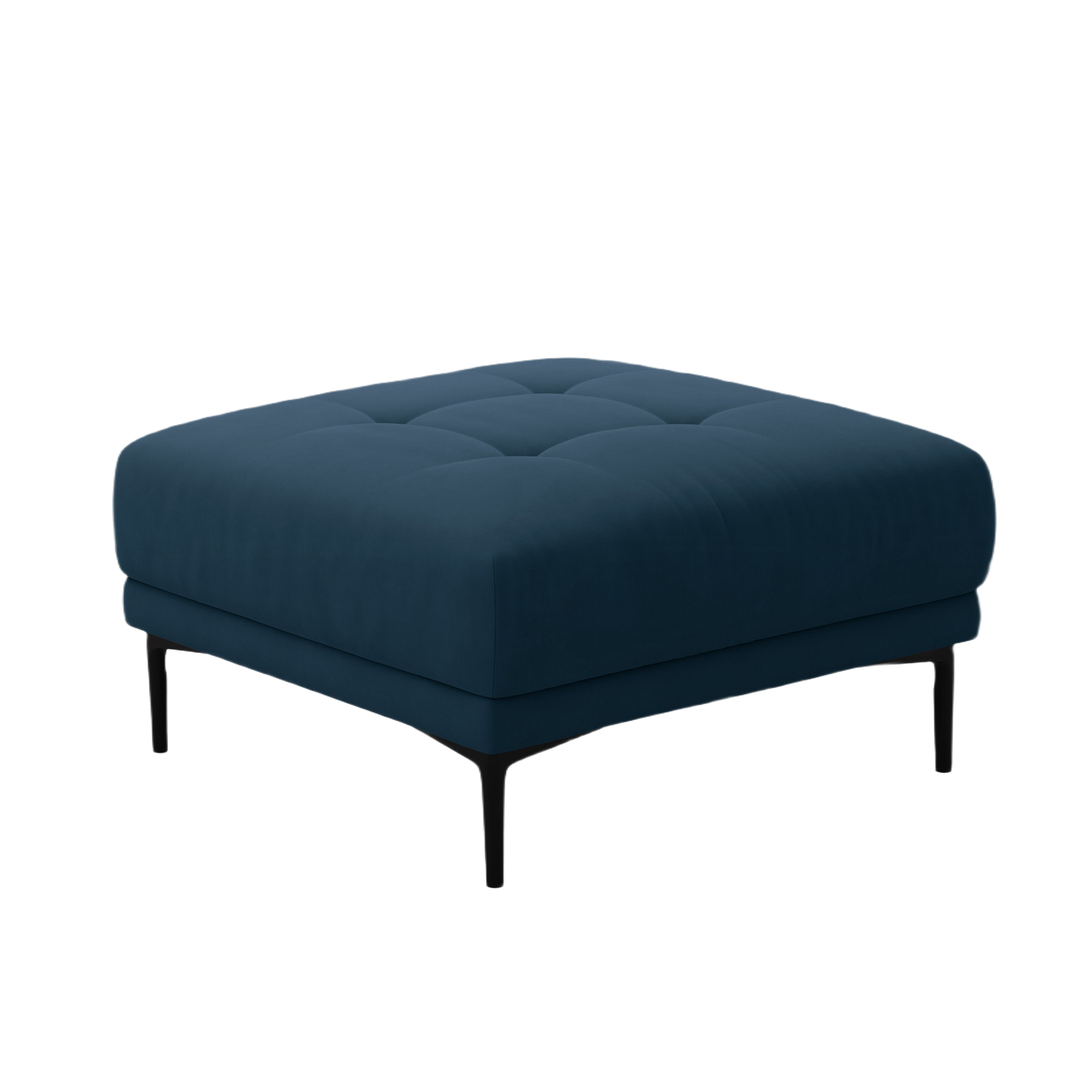 Quadratischer Samtpouf BEMY königsblau