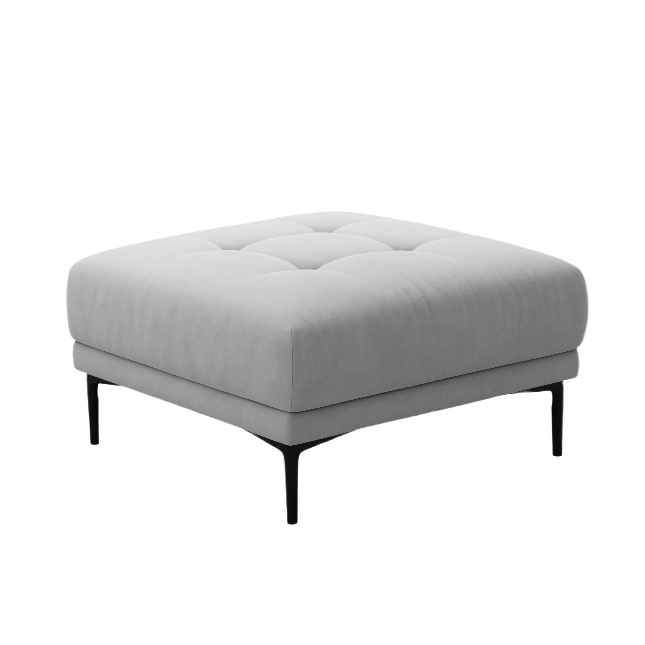 Gray Velvet Square Pouf BEMY