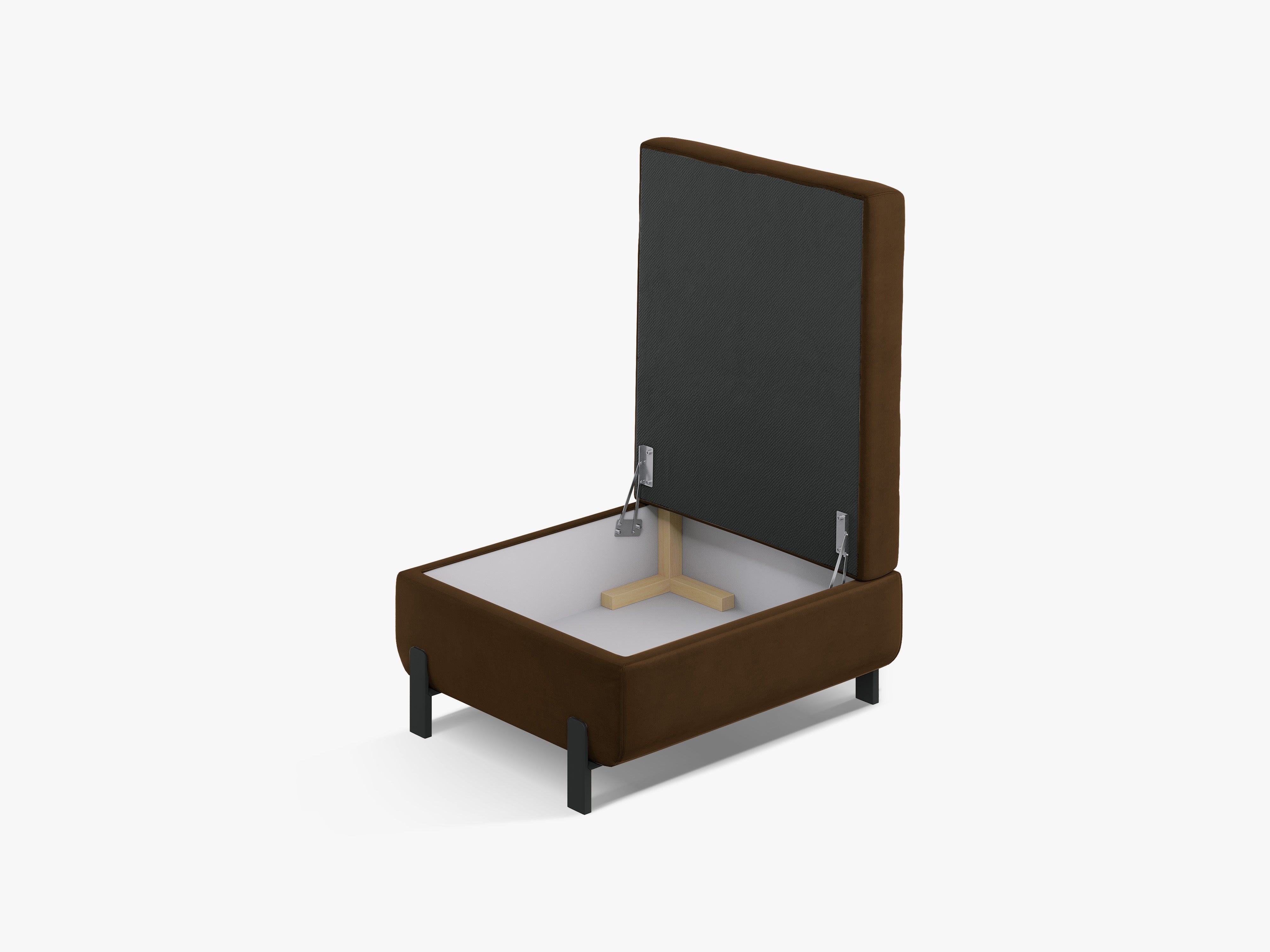 Samt-Hocker mit Stauraum GLORIA schokoladenbraun