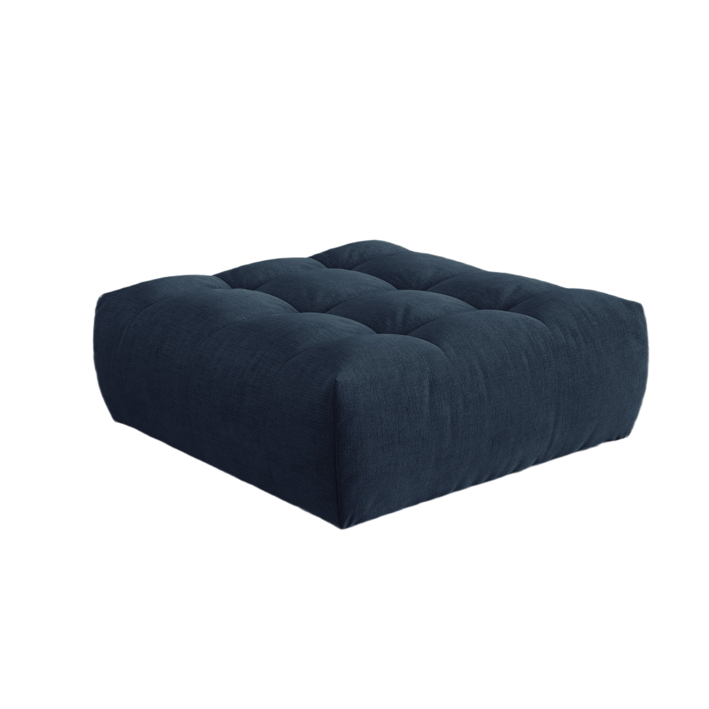BLOOM dark blue chenille pouf