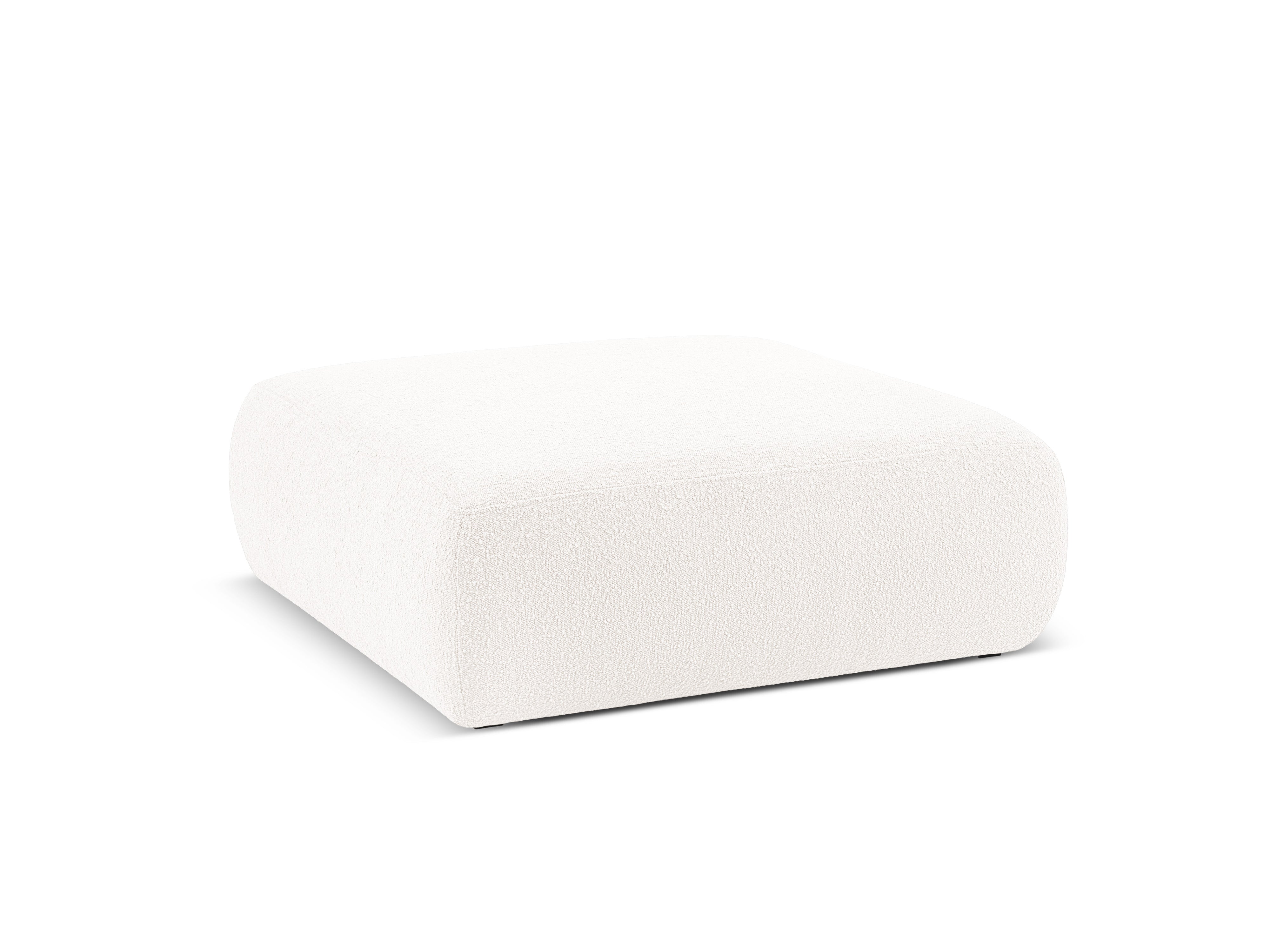 Puf w tkaninie boucle MOLINO biały do salonu – Micadoni