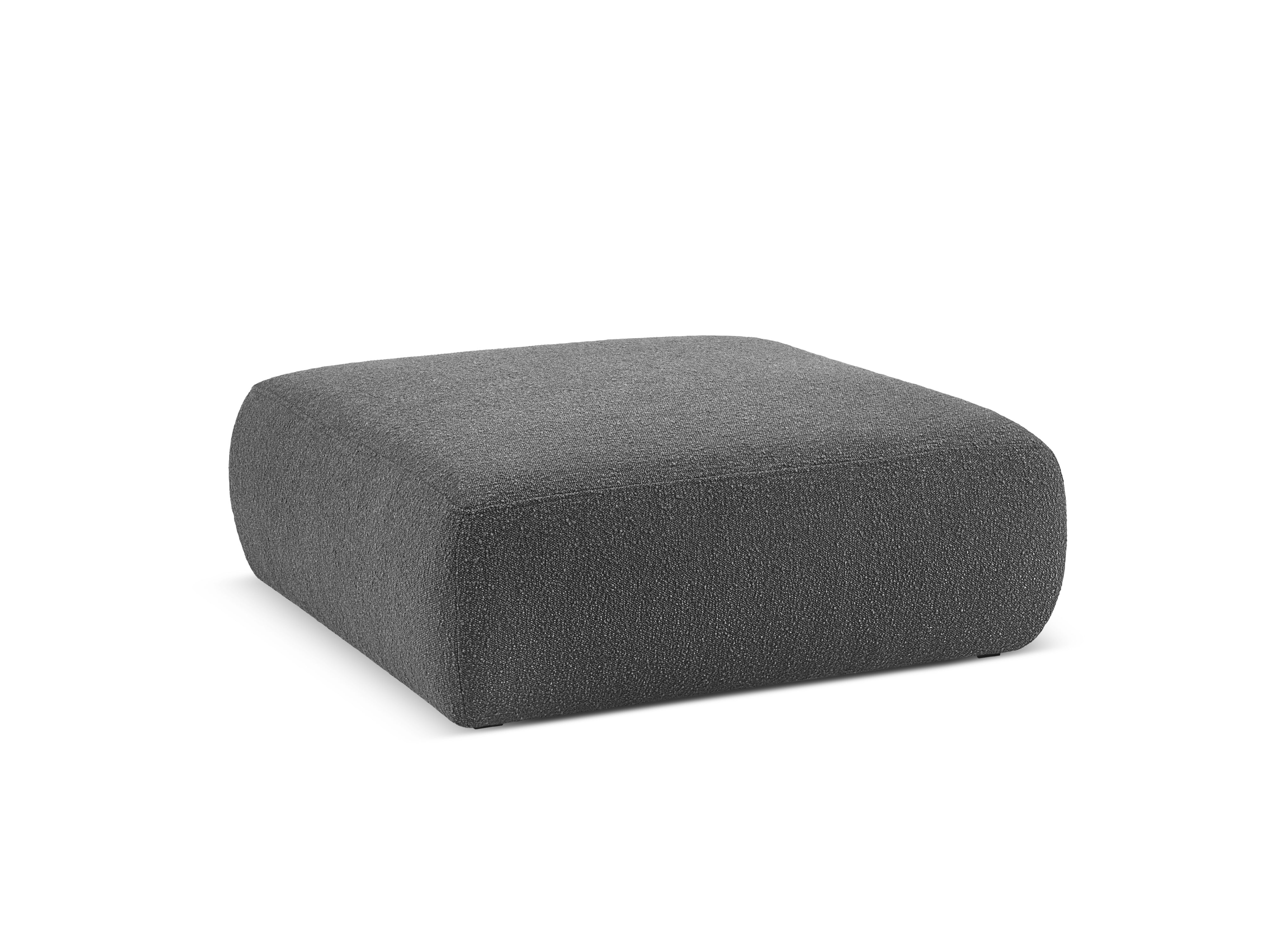 Puf w tkaninie boucle MOLINO ciemnoszary do salonu – Micadoni