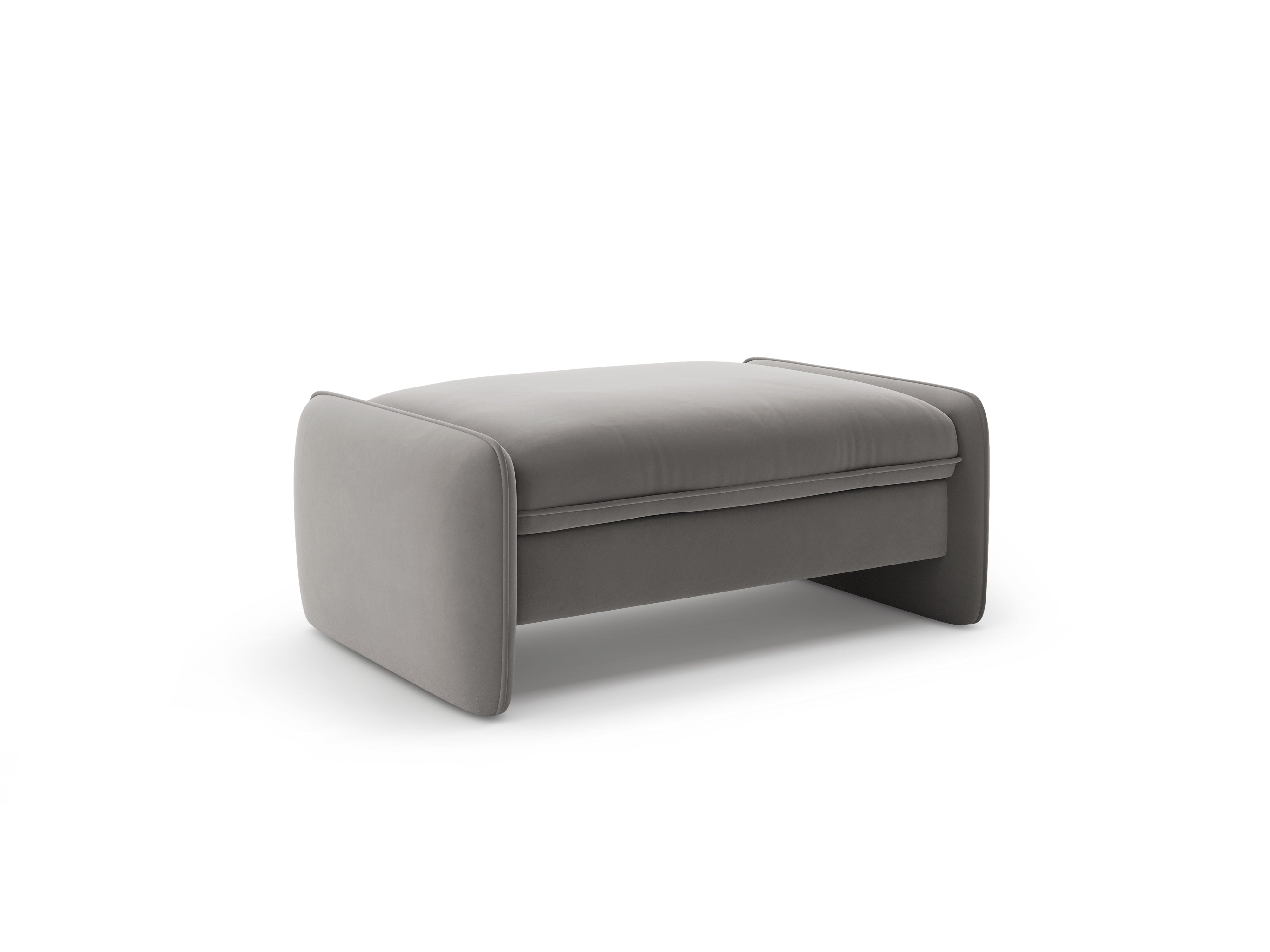 Samt-Pouf GEORGIA in Grau
