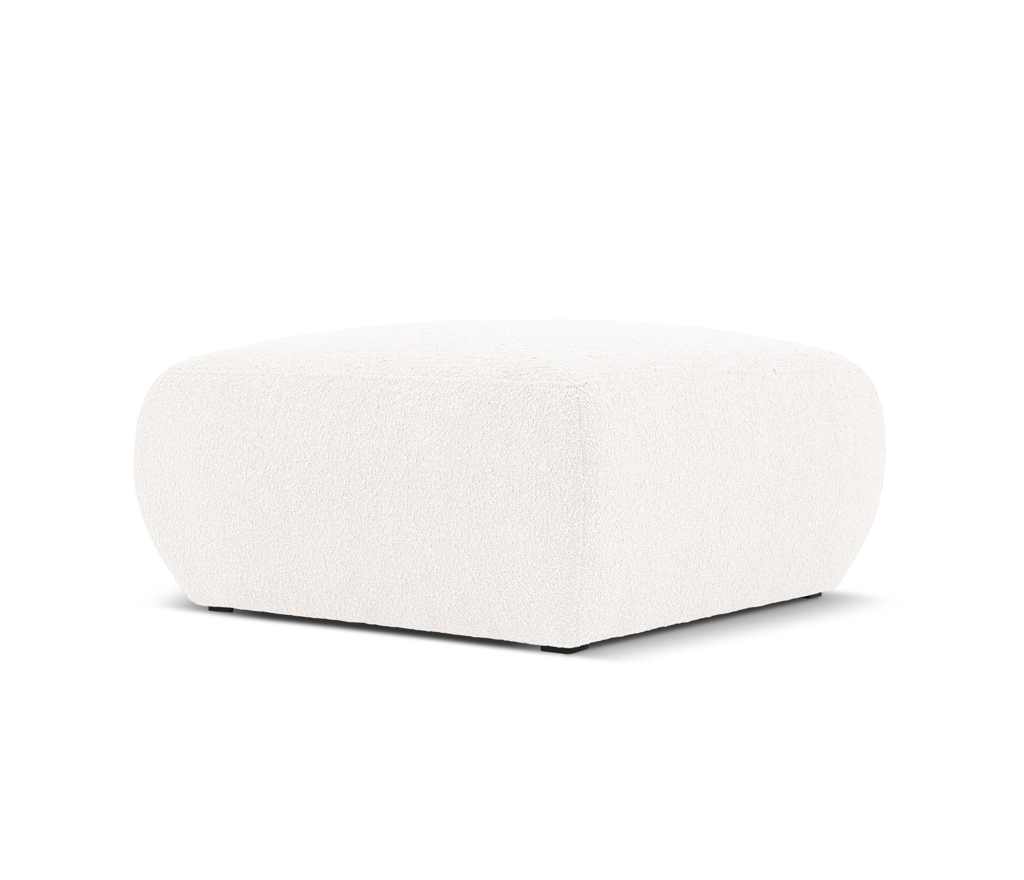 Puf w tkaninie boucle MOLINO biały – Micadoni