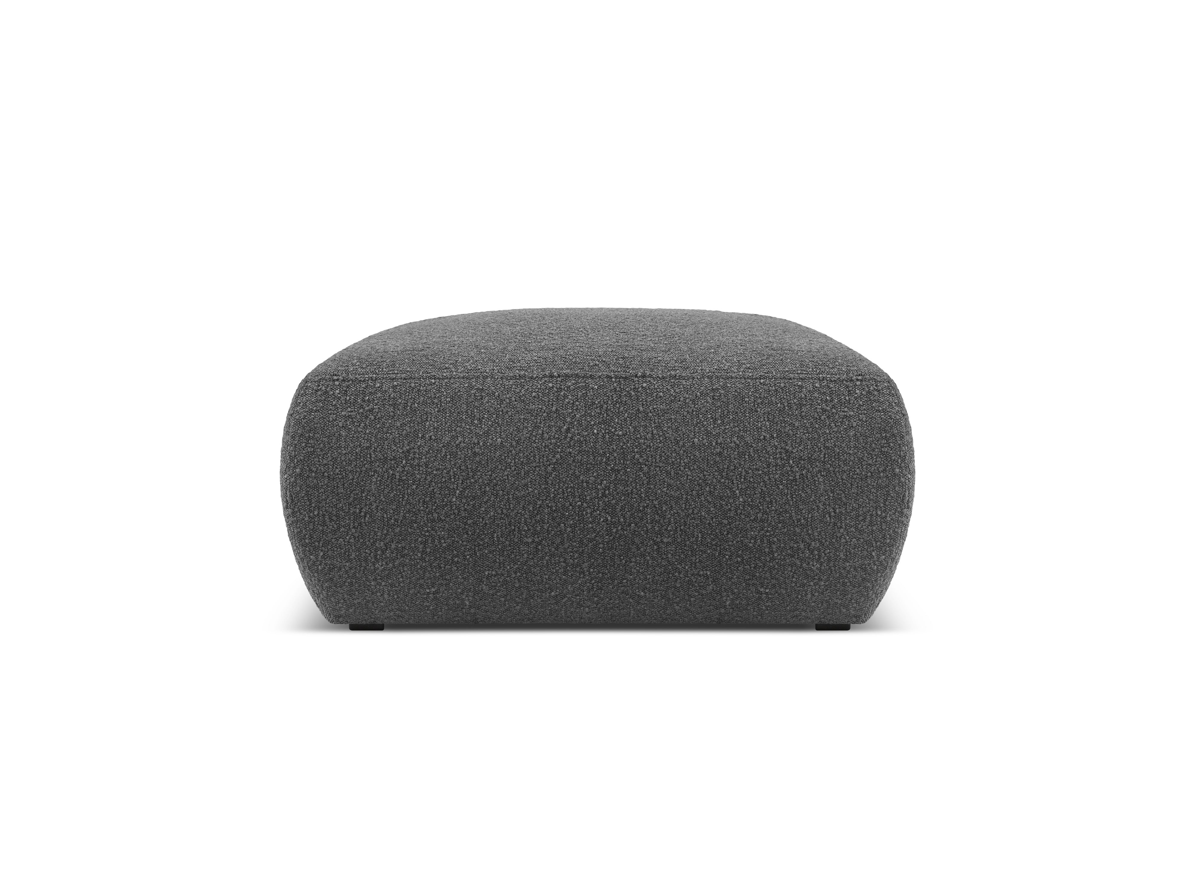Puf w tkaninie boucle MOLINO ciemnoszary – tkanina bouclé