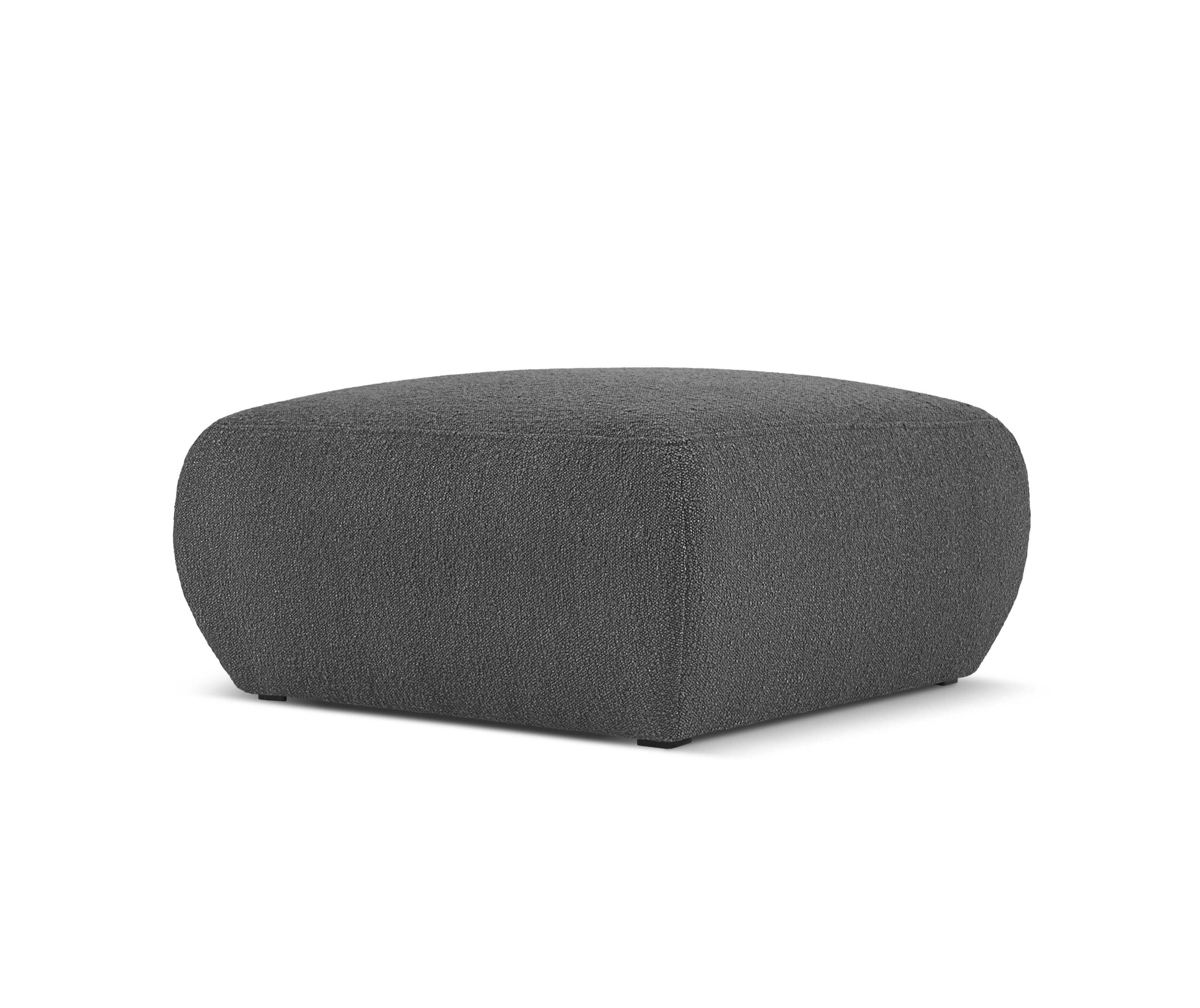 Puf w tkaninie boucle MOLINO ciemnoszary – Micadoni