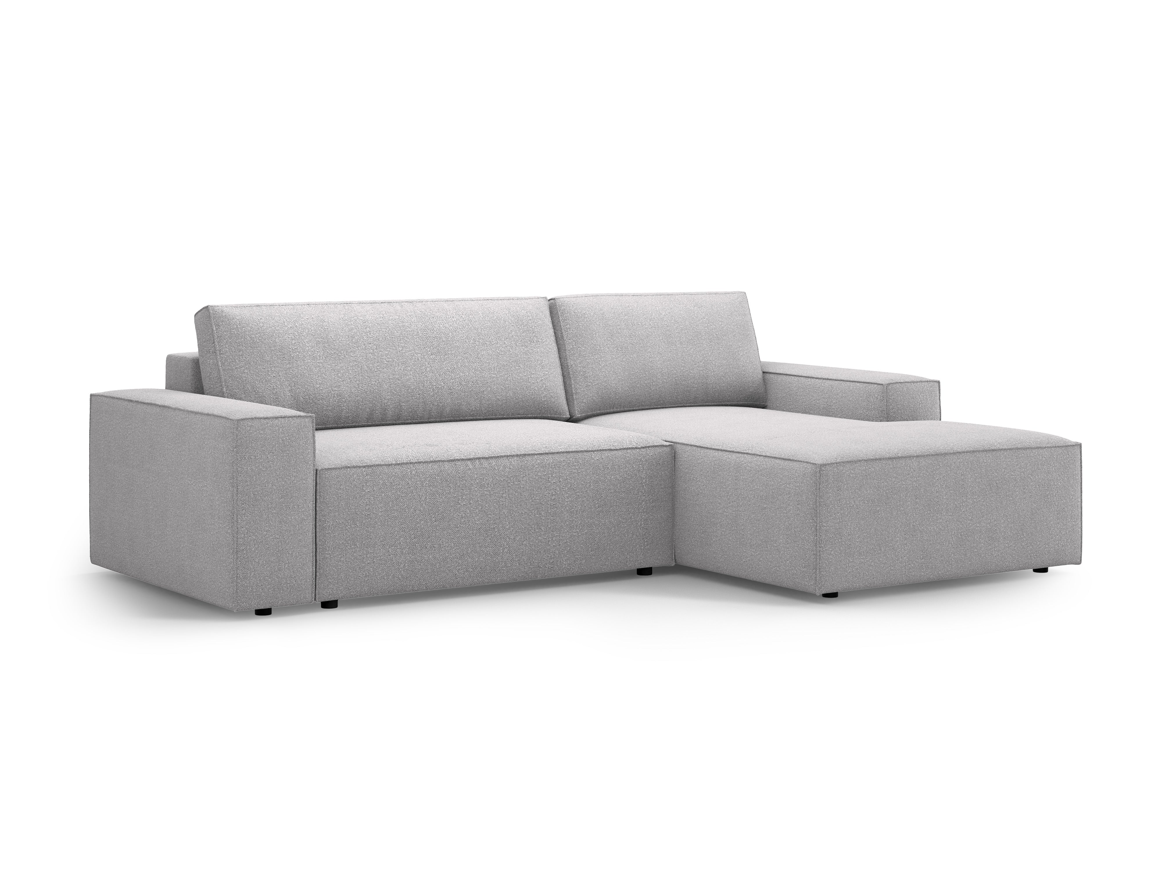 Rechtsseitige Schlafcouch JODIE hellgrau Boucle