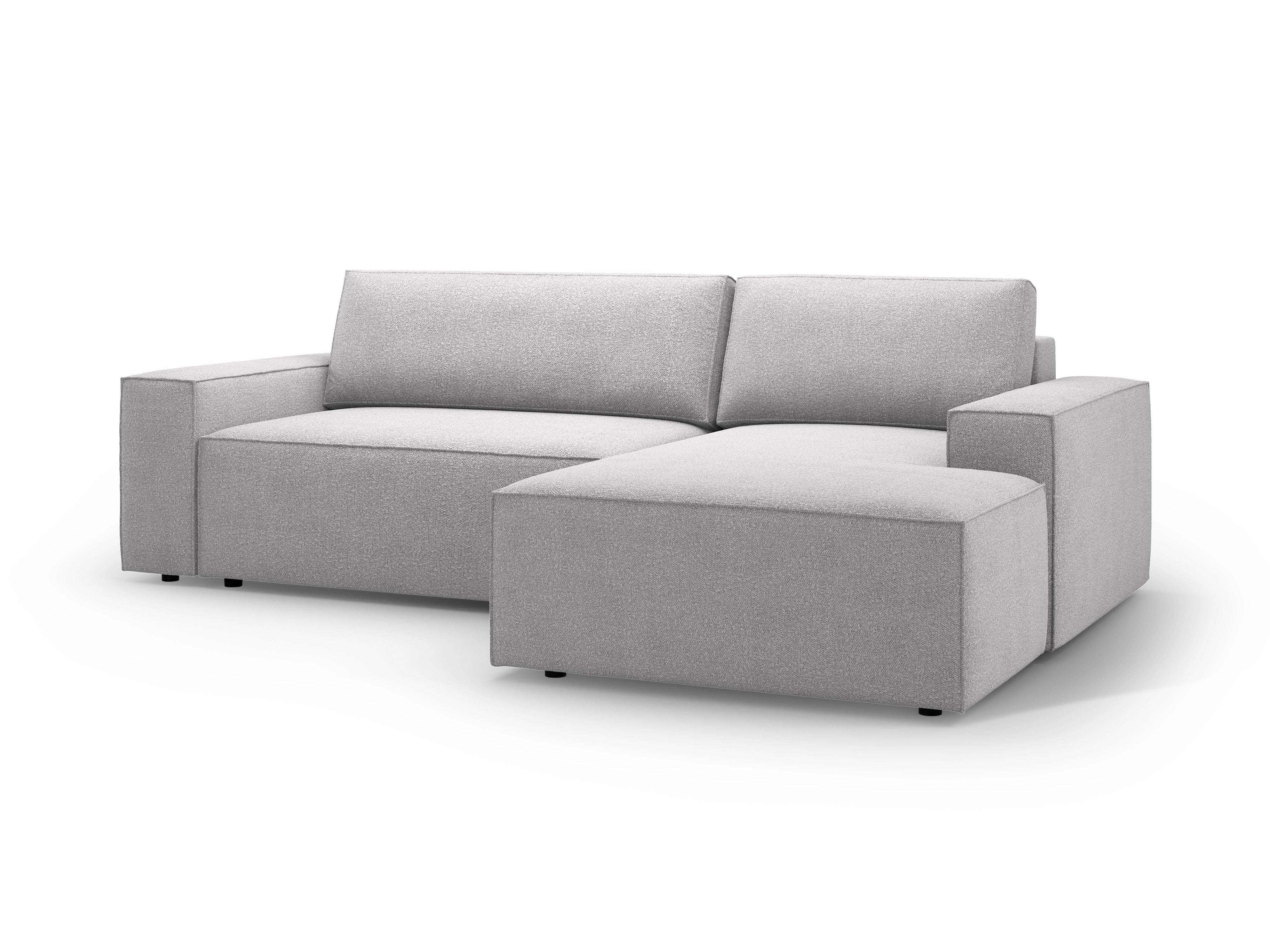 Rechtsseitige Schlafcouch JODIE hellgrau Boucle