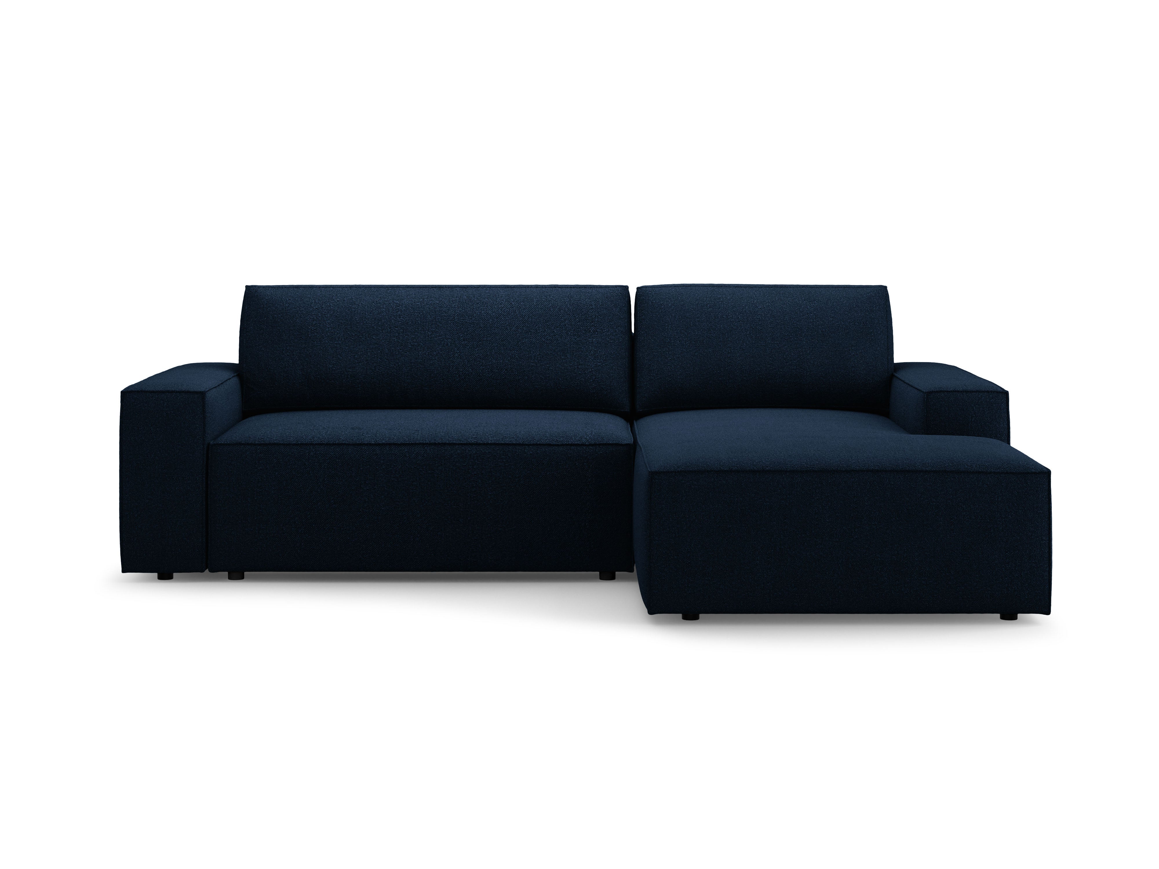 Rechtsseitiges Schlafsofa JODIE dunkelblau Boucle