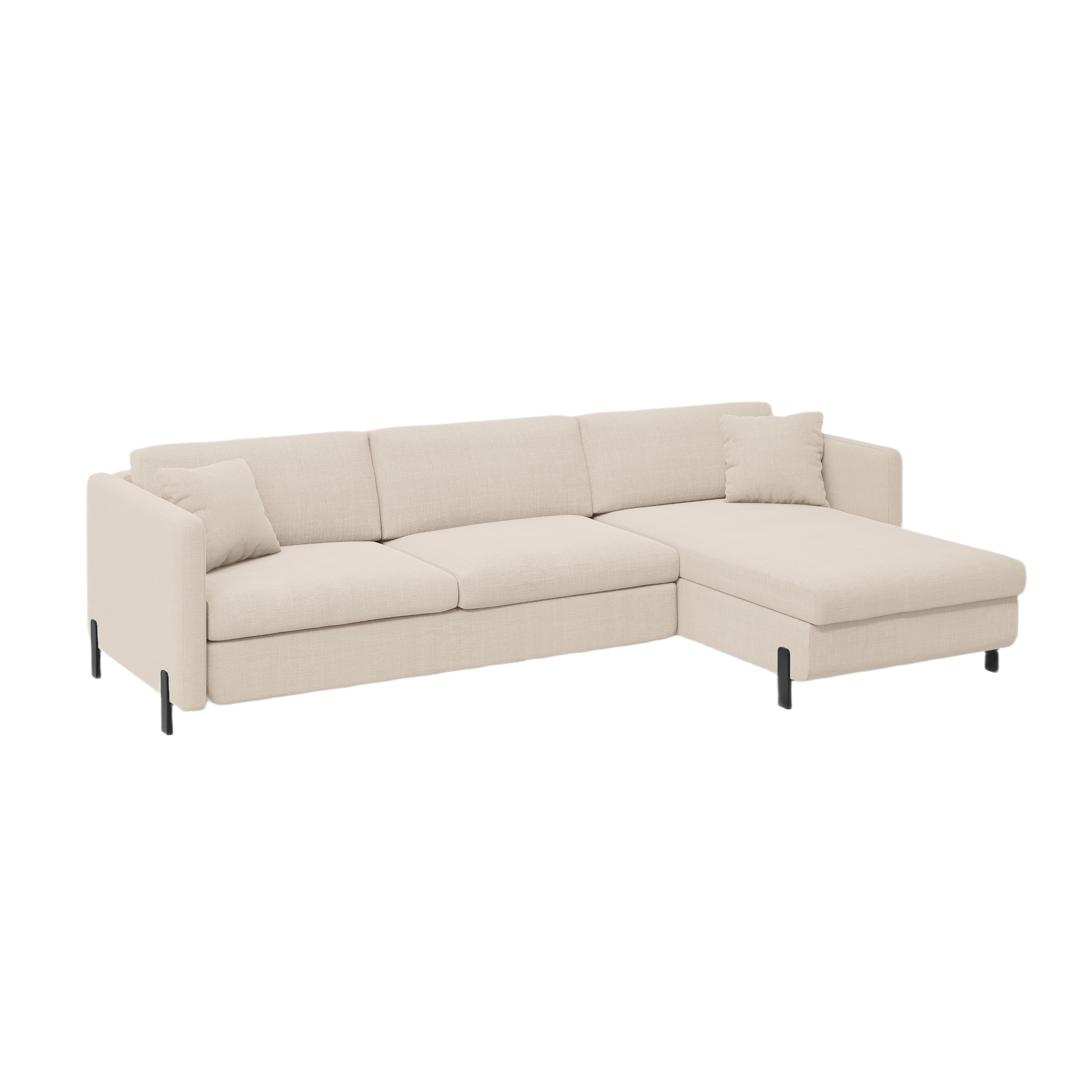 Rechtsseitige Schlafcouch GLORIA beige Chenille