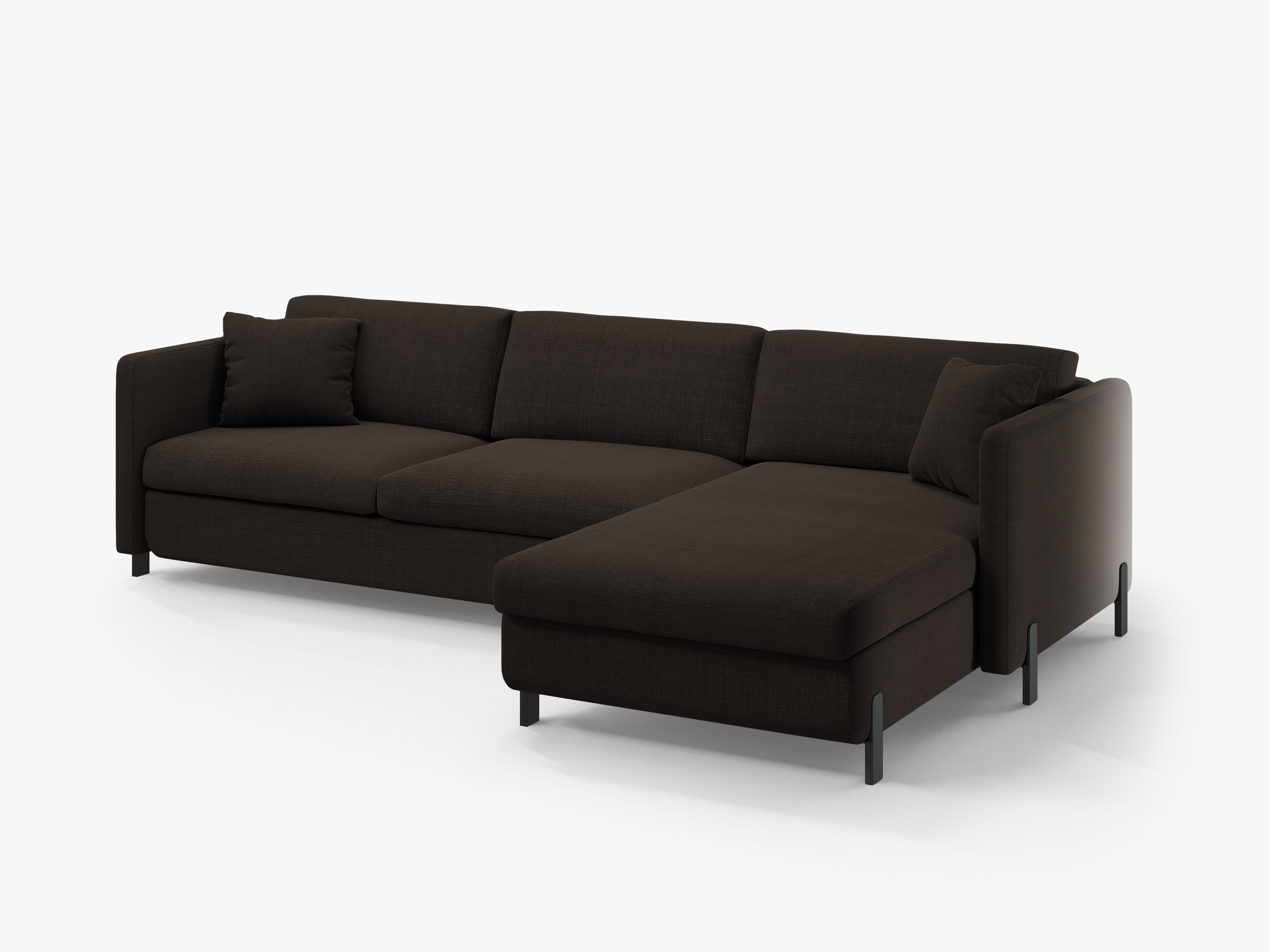 Right-hand corner sofa bed GLORIA dark gray chenille
