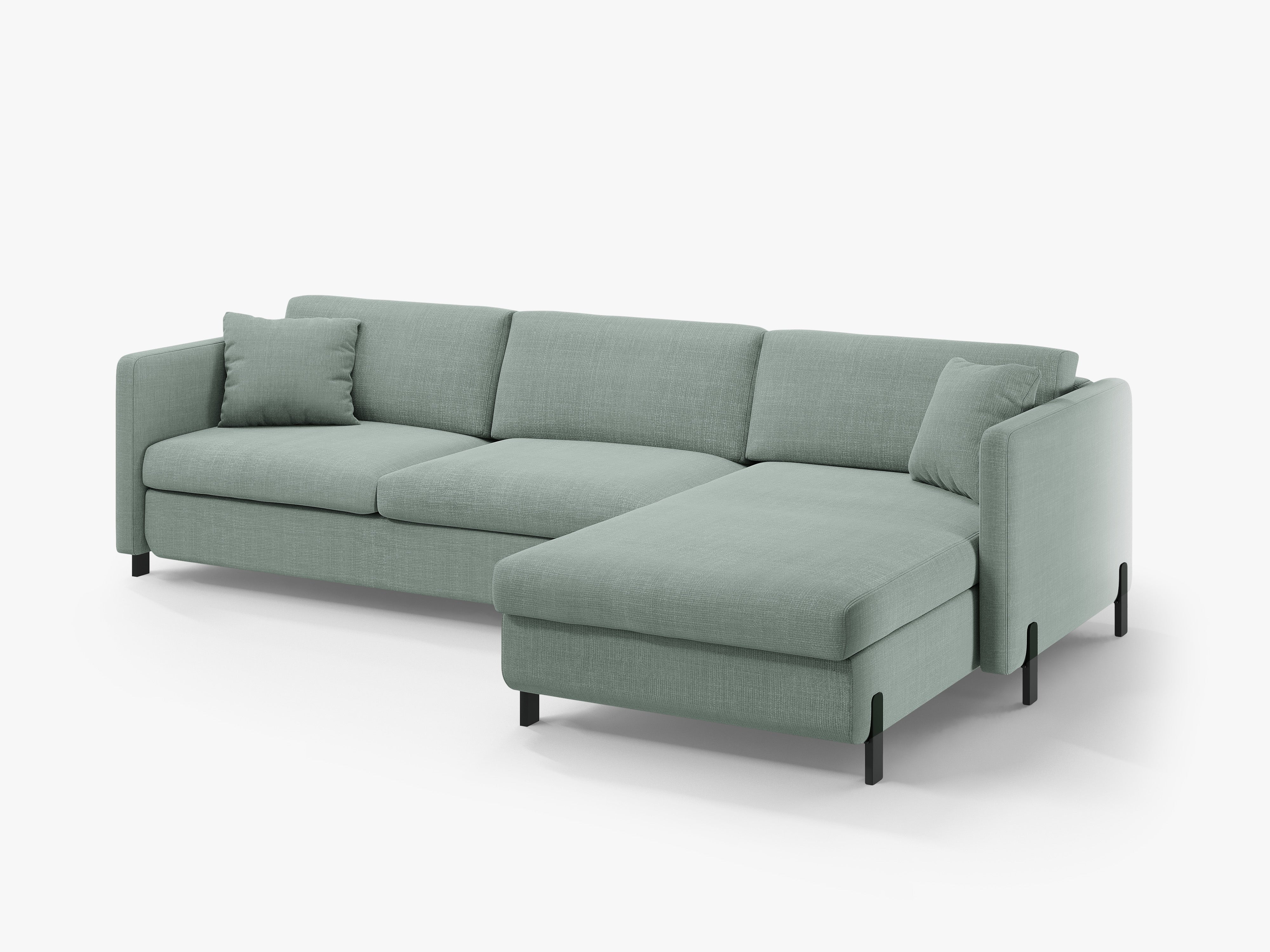 Right-hand corner sofa bed GLORIA mint chenille