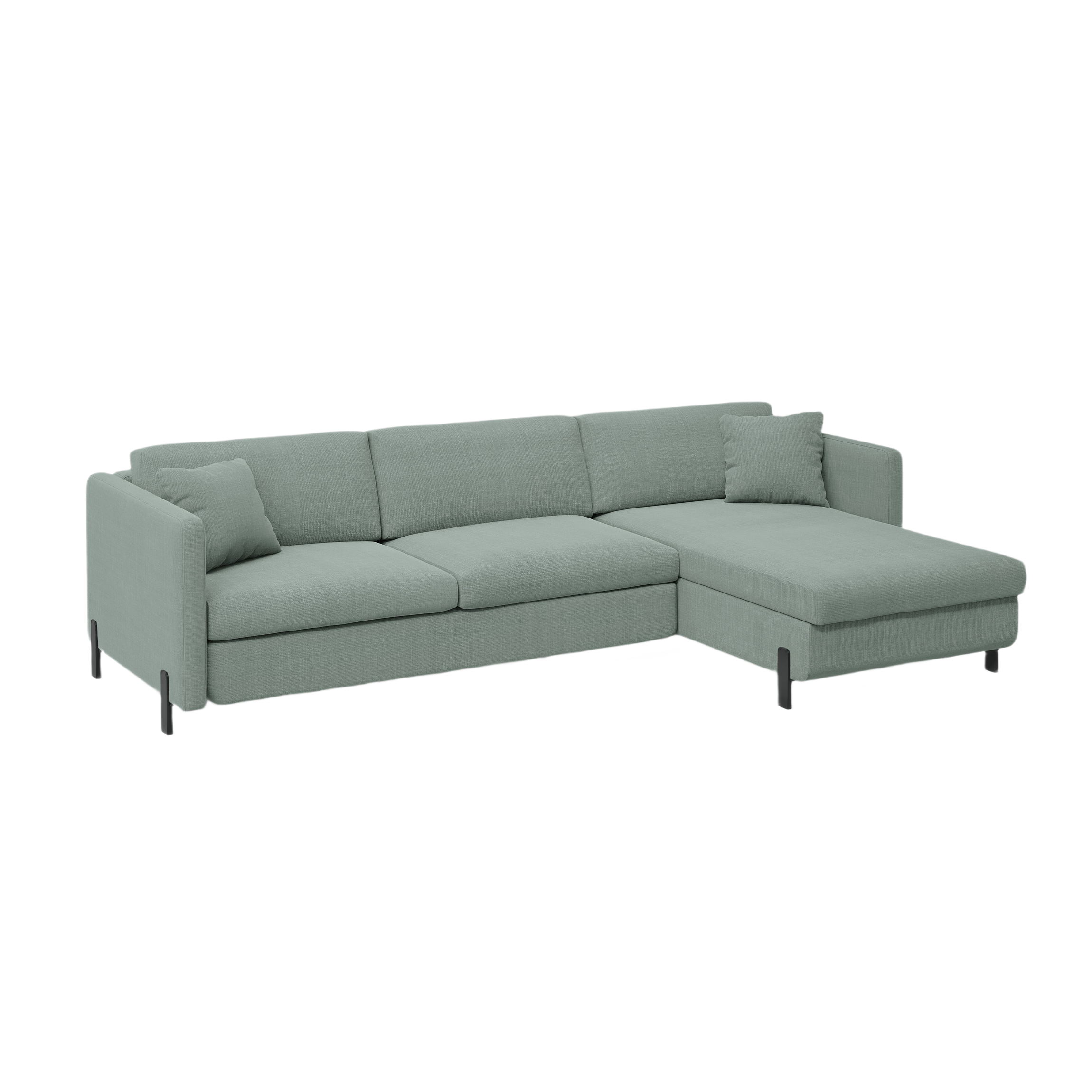 Right-hand corner sofa bed GLORIA mint chenille