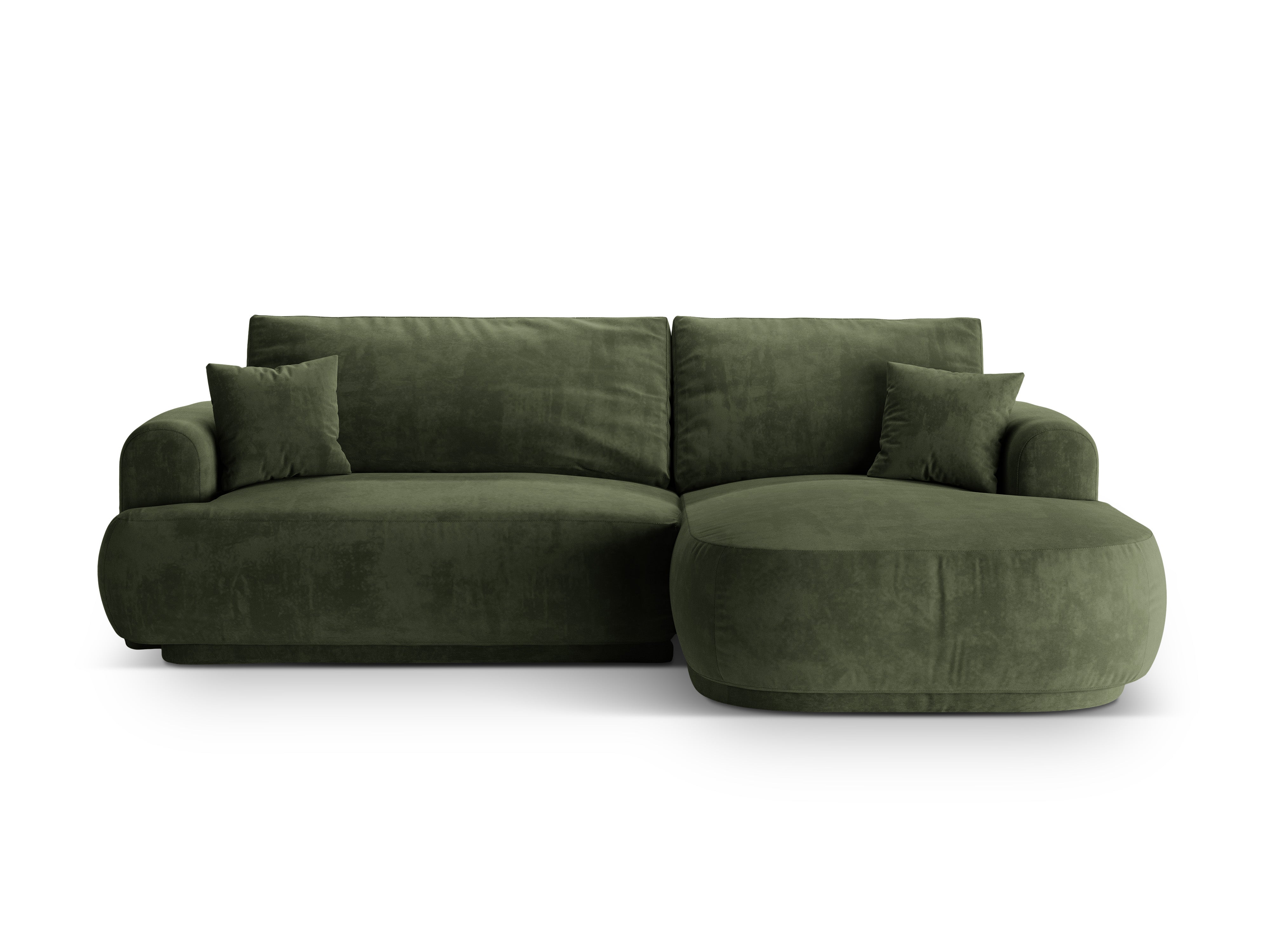 Right -sided velvet corner with Ella Zielony sleeping function