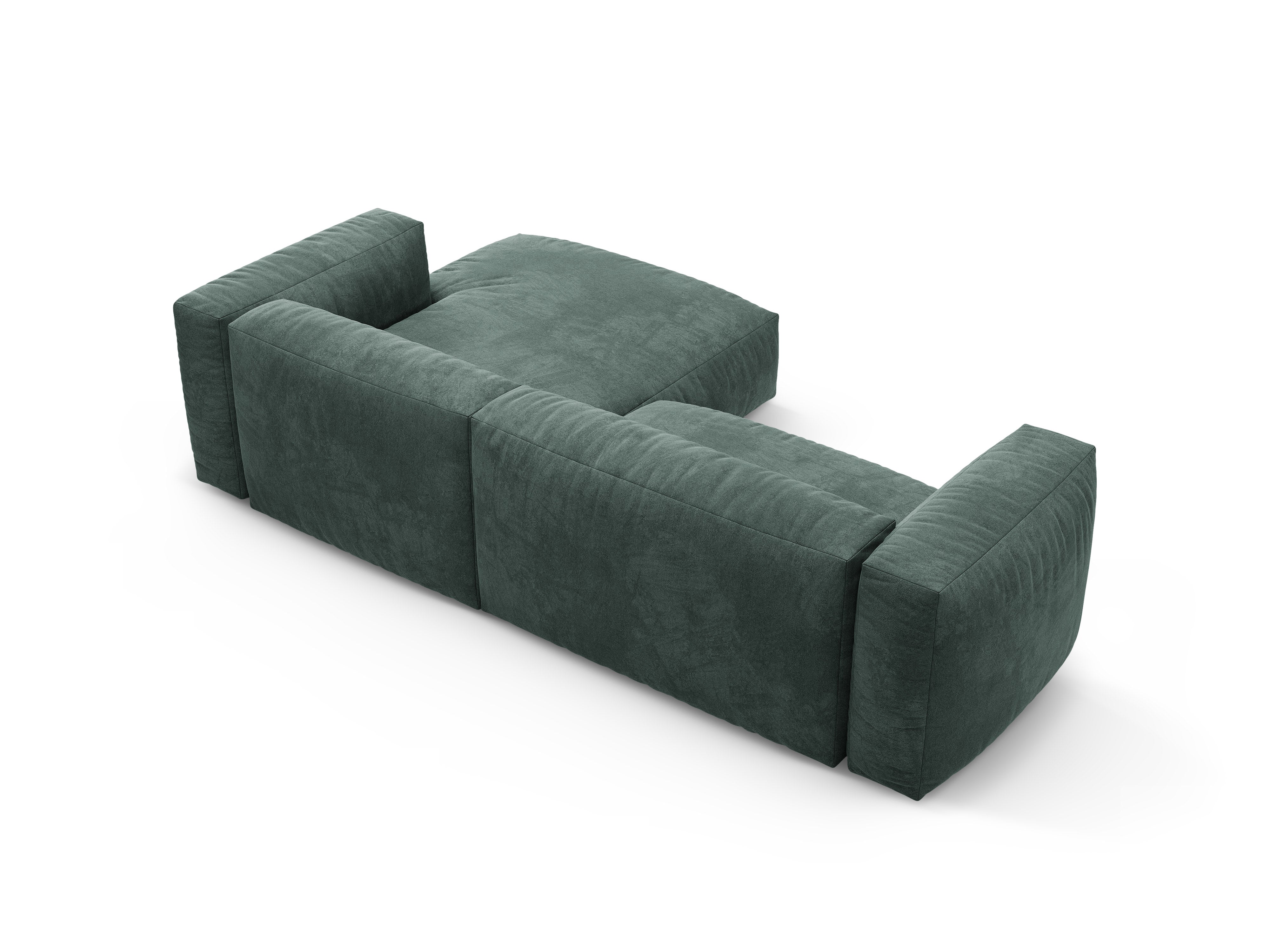 Samt-Ecksofa rechts mit Schlaffunktion MARTINA petrol