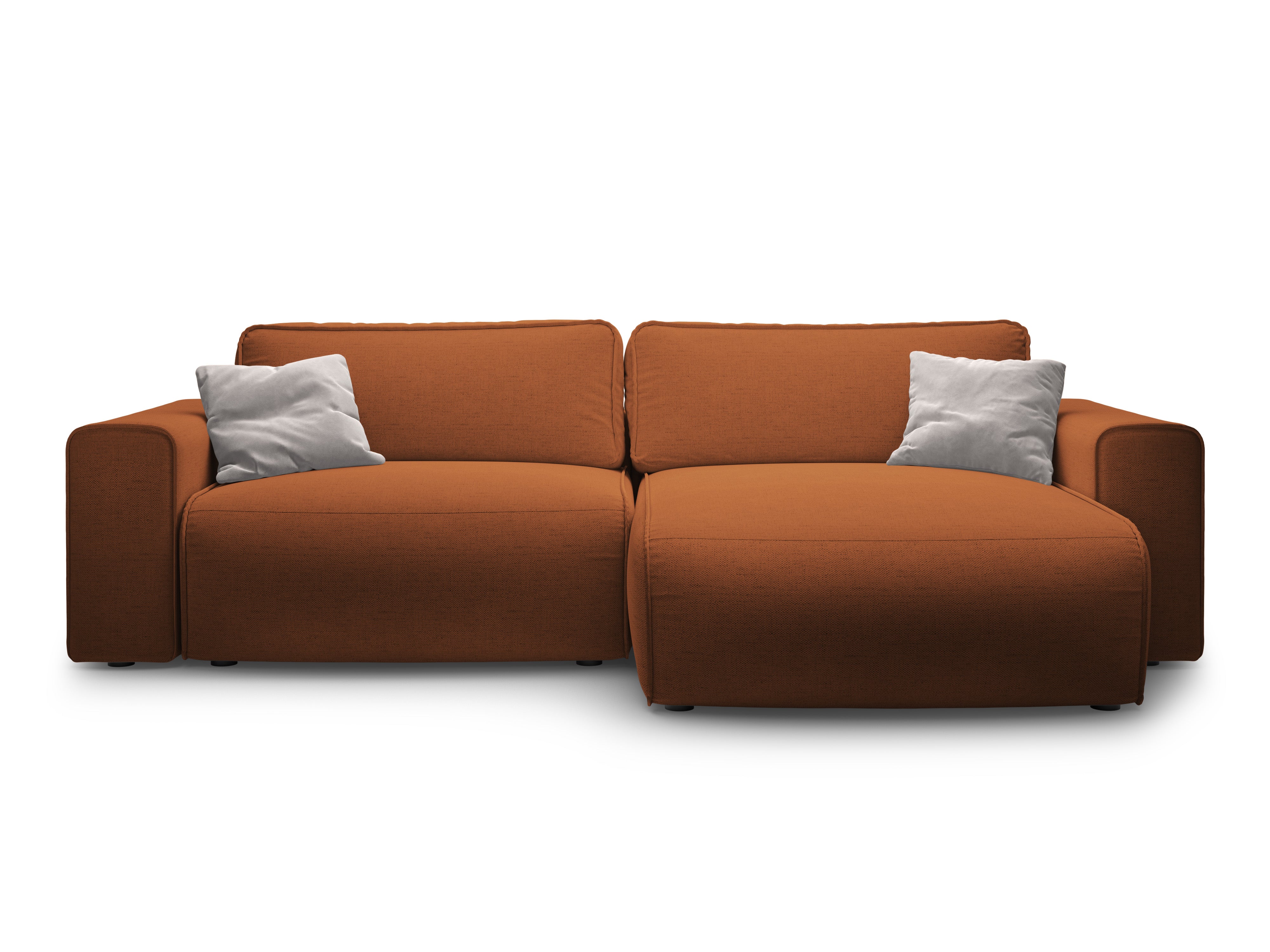 Right-facing 3-seater sofa bed VICTOR brick chenille