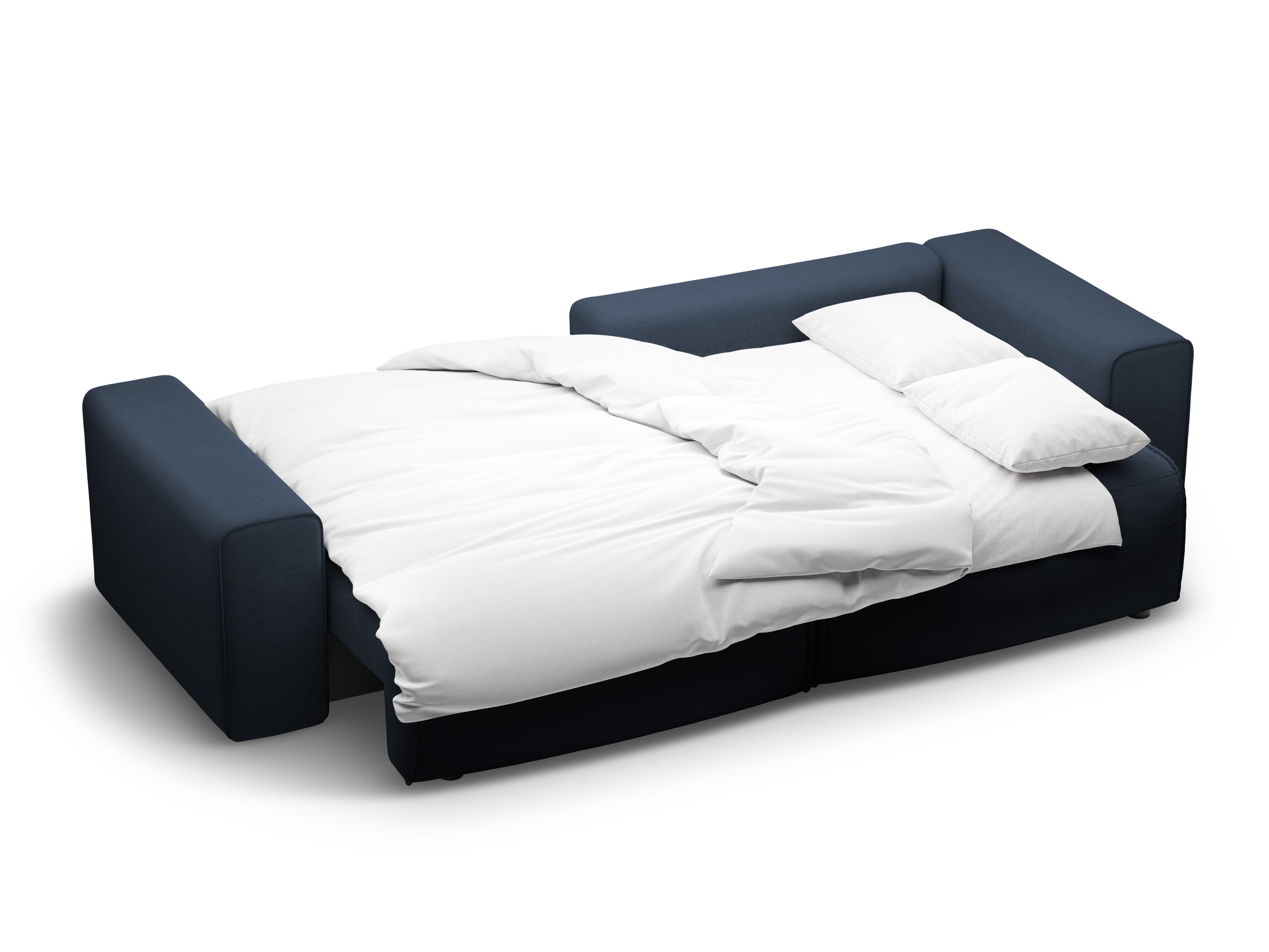 Rechtsseitiges 3-Sitzer-Sofa mit Schlaffunktion VICTOR in königsblauem Chenille