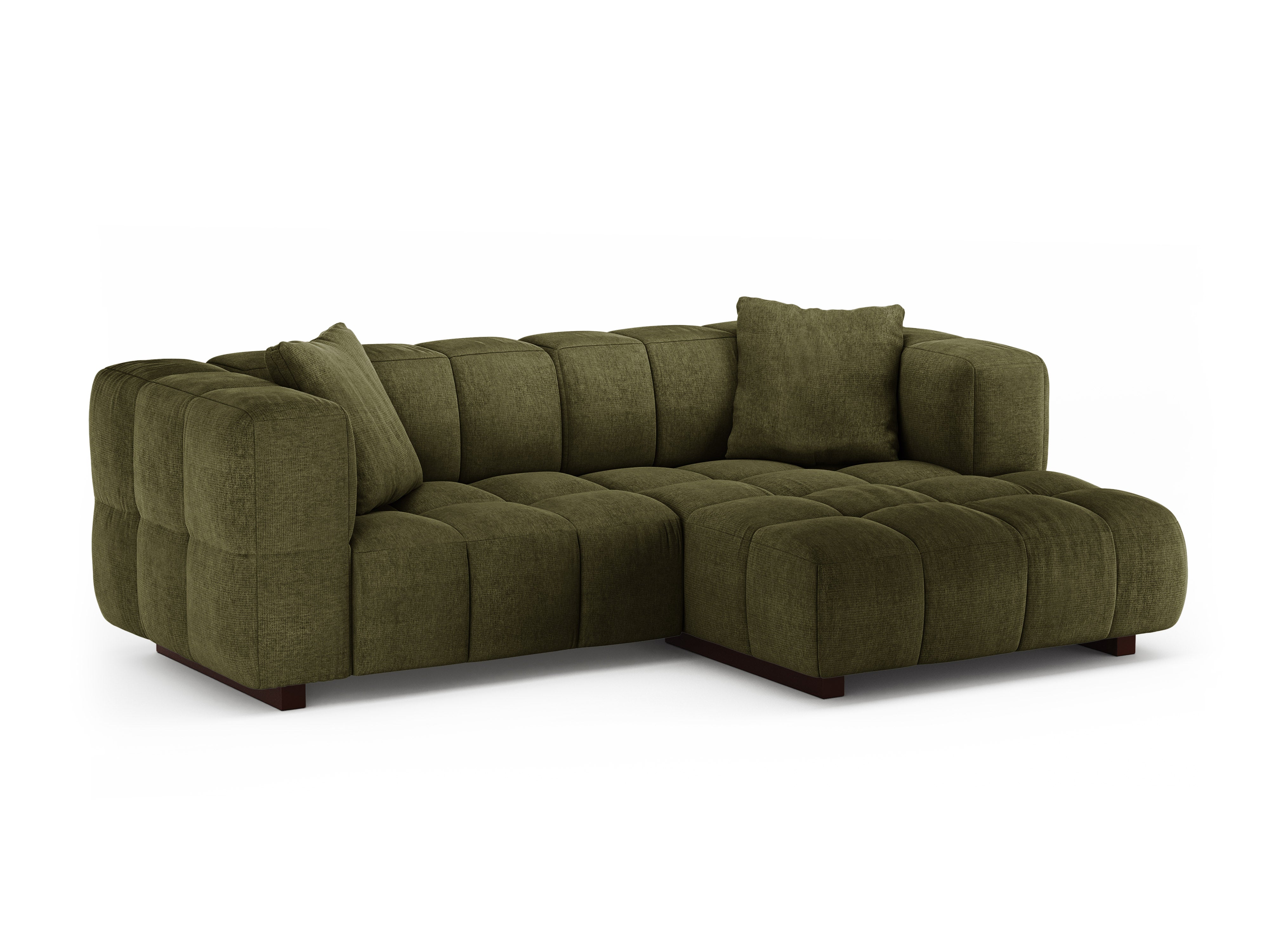 Right-facing corner sofa bed PUMA green mélange