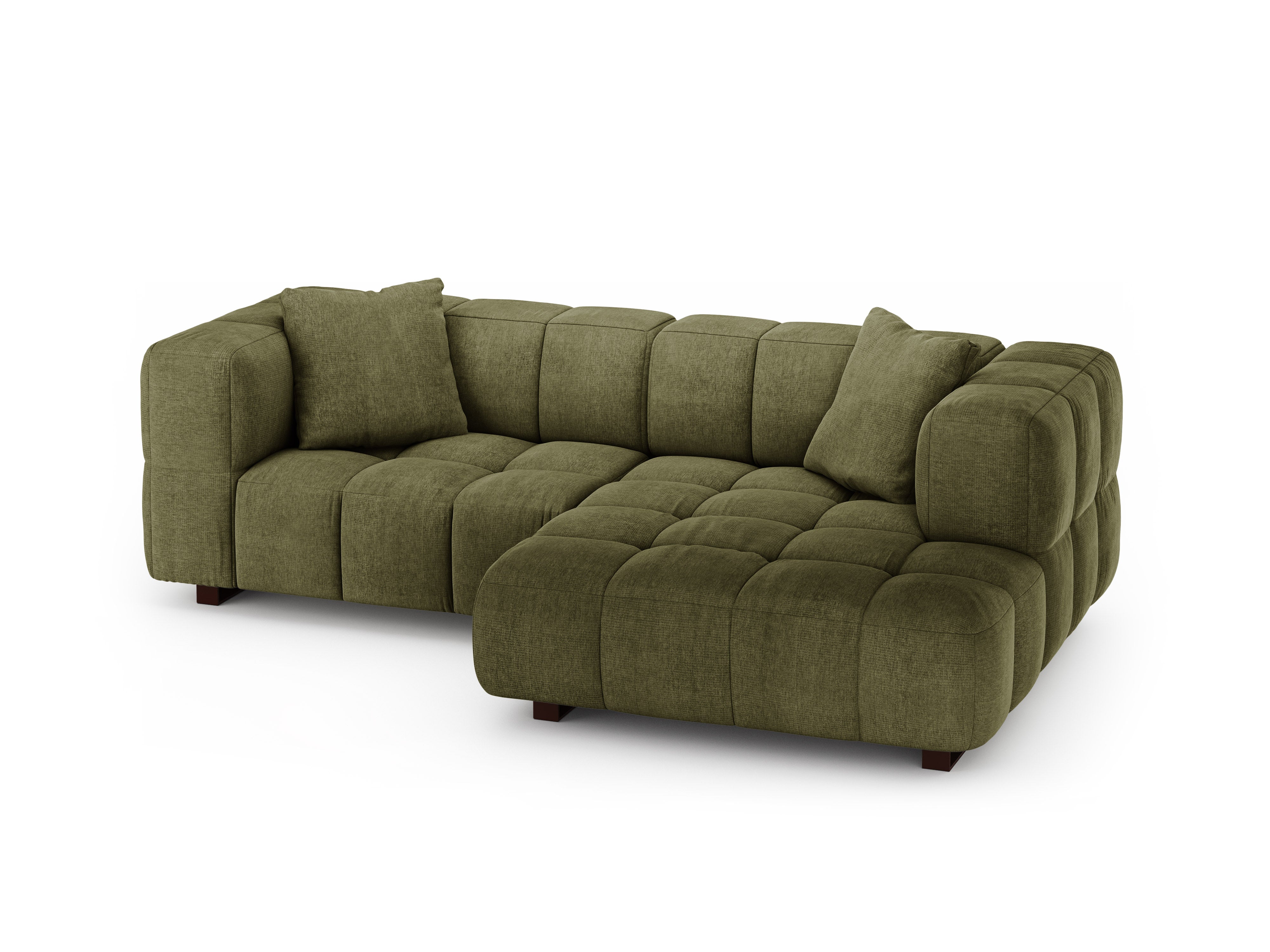 Right-facing corner sofa bed PUMA green mélange