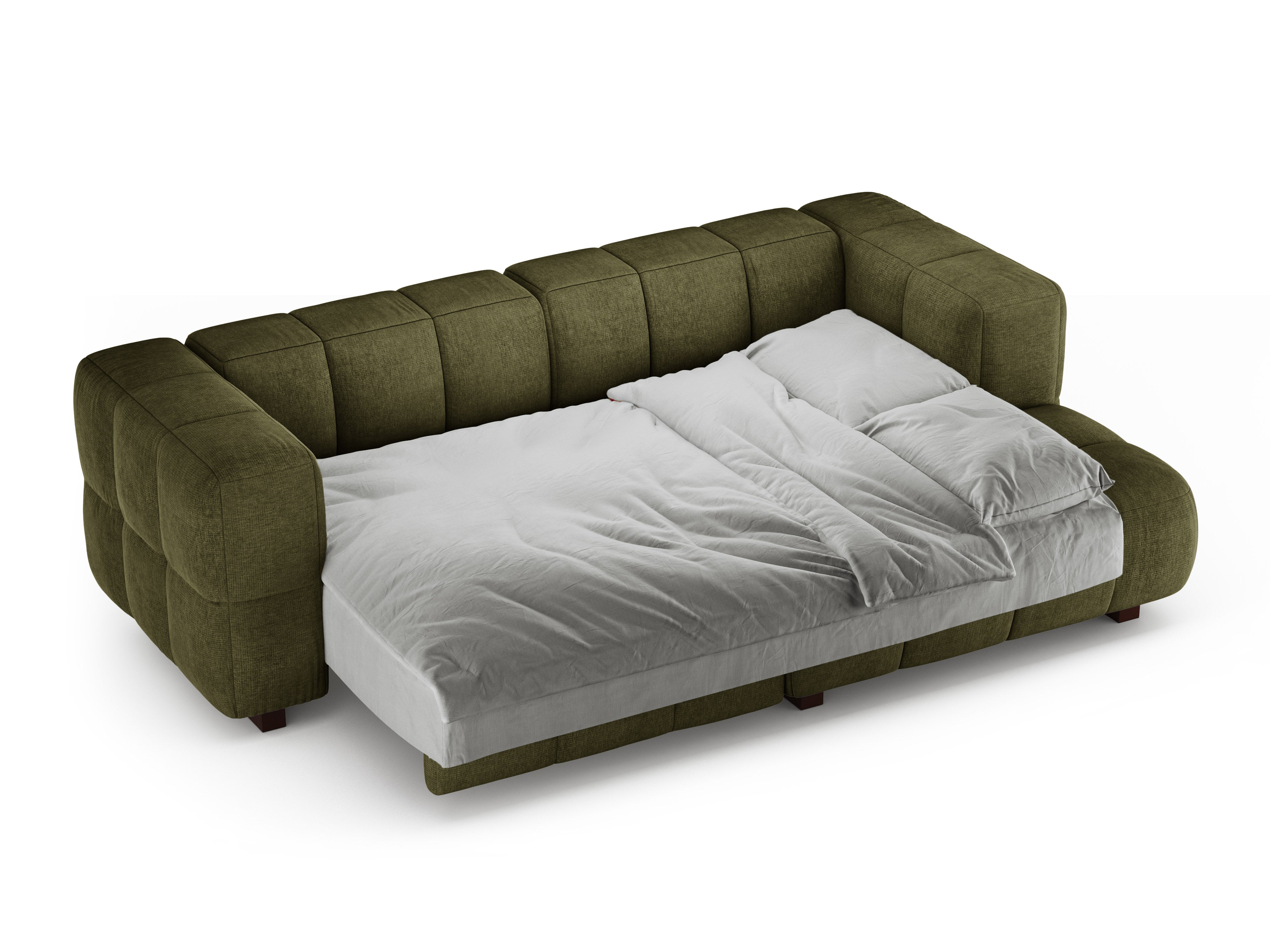 Right-facing corner sofa bed PUMA green mélange