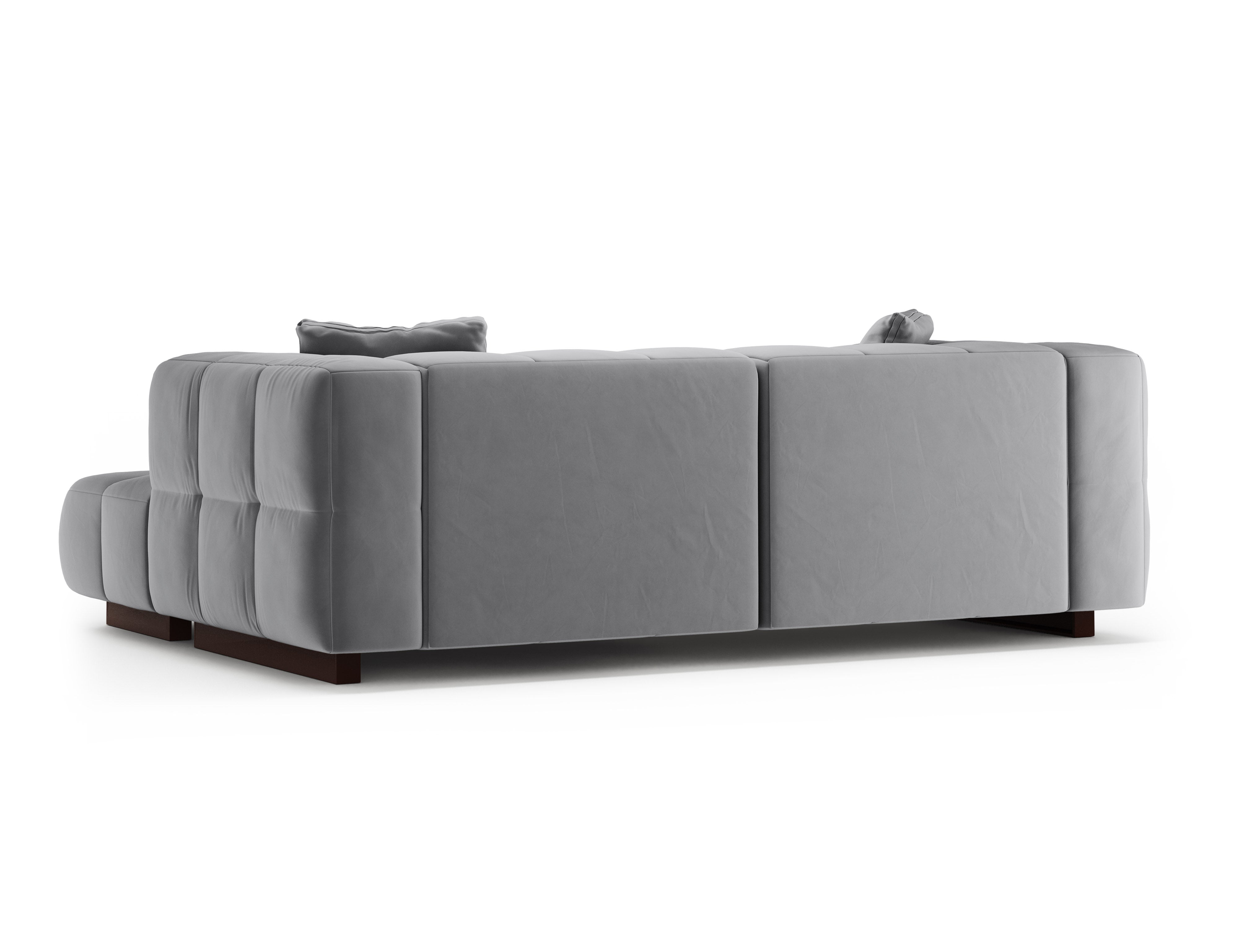 Samt-Ecksofa rechts mit Schlaffunktion PUMA grau