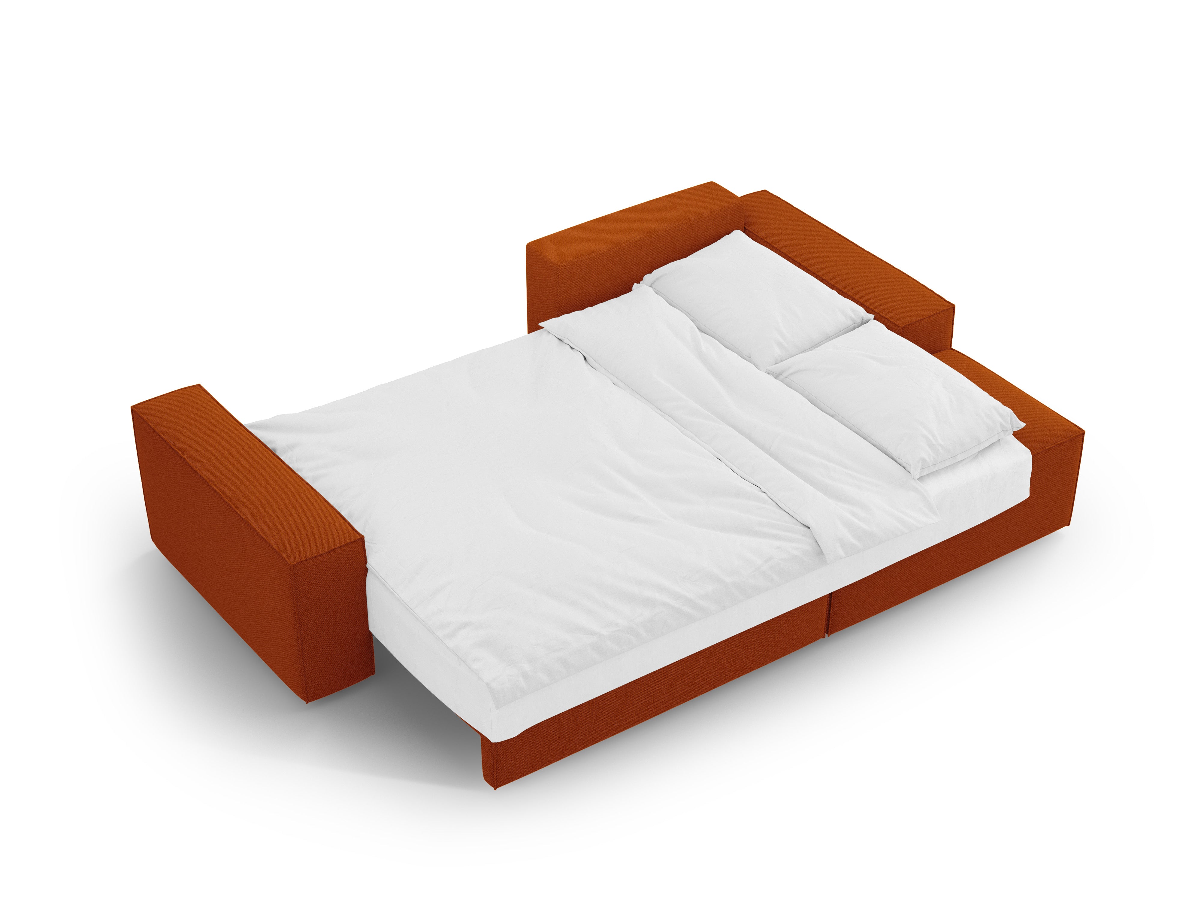 Right-facing corner sofa bed JODIE terracotta