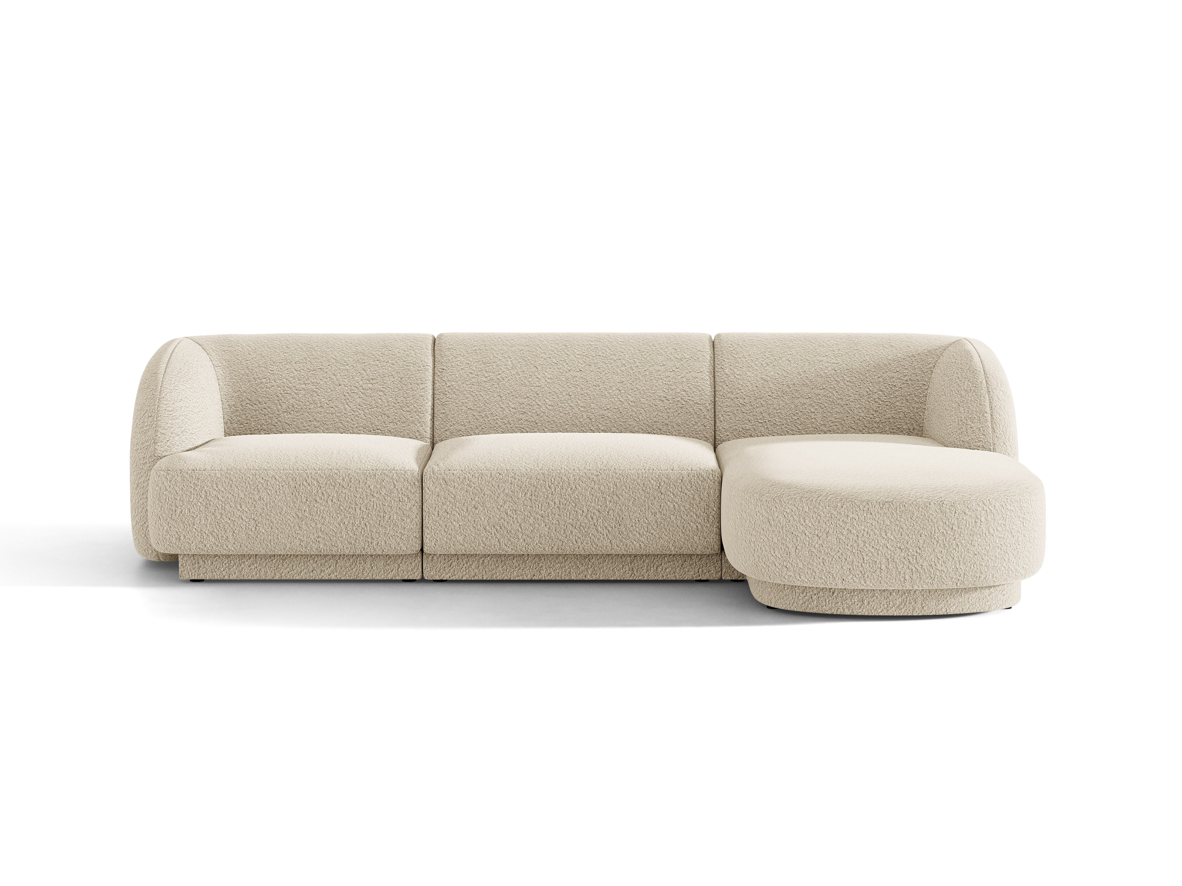 4-sitzige rechteckige Eckcouch MILEY beige Boucle