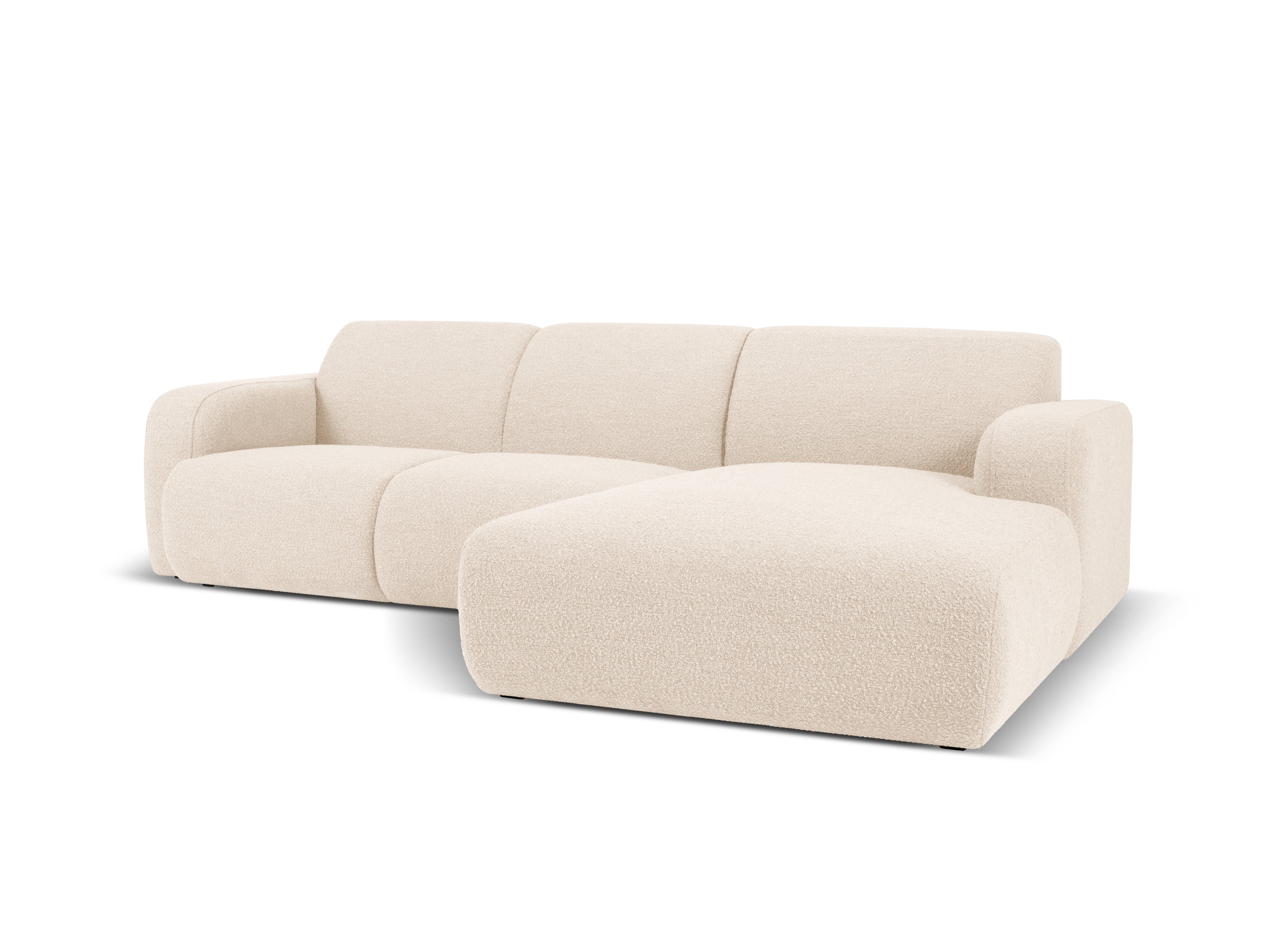 Narożnik w tkaninie boucle prawostronny MOLINO beżowy Micadoni Eye on Design