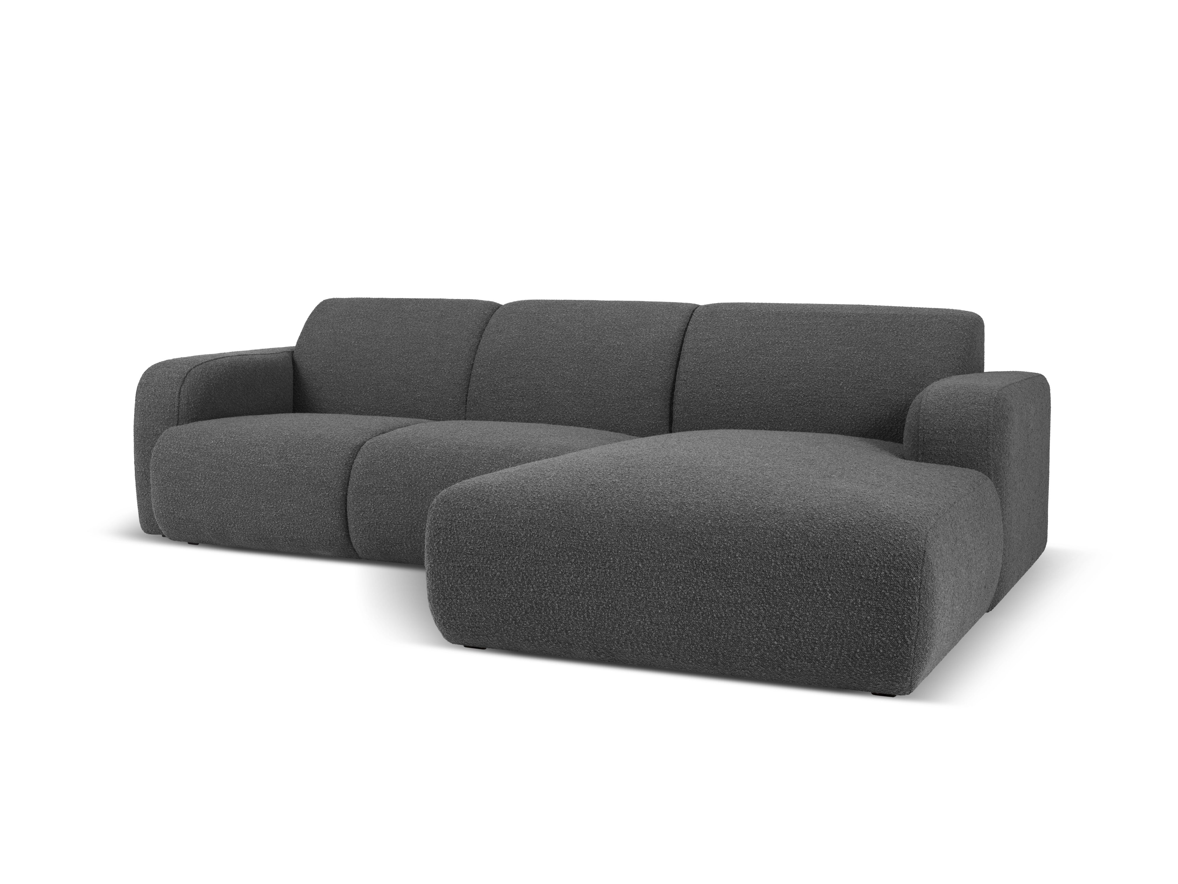 Narożnik w tkaninie boucle prawostronny MOLINO ciemnoszary Micadoni Eye on Design