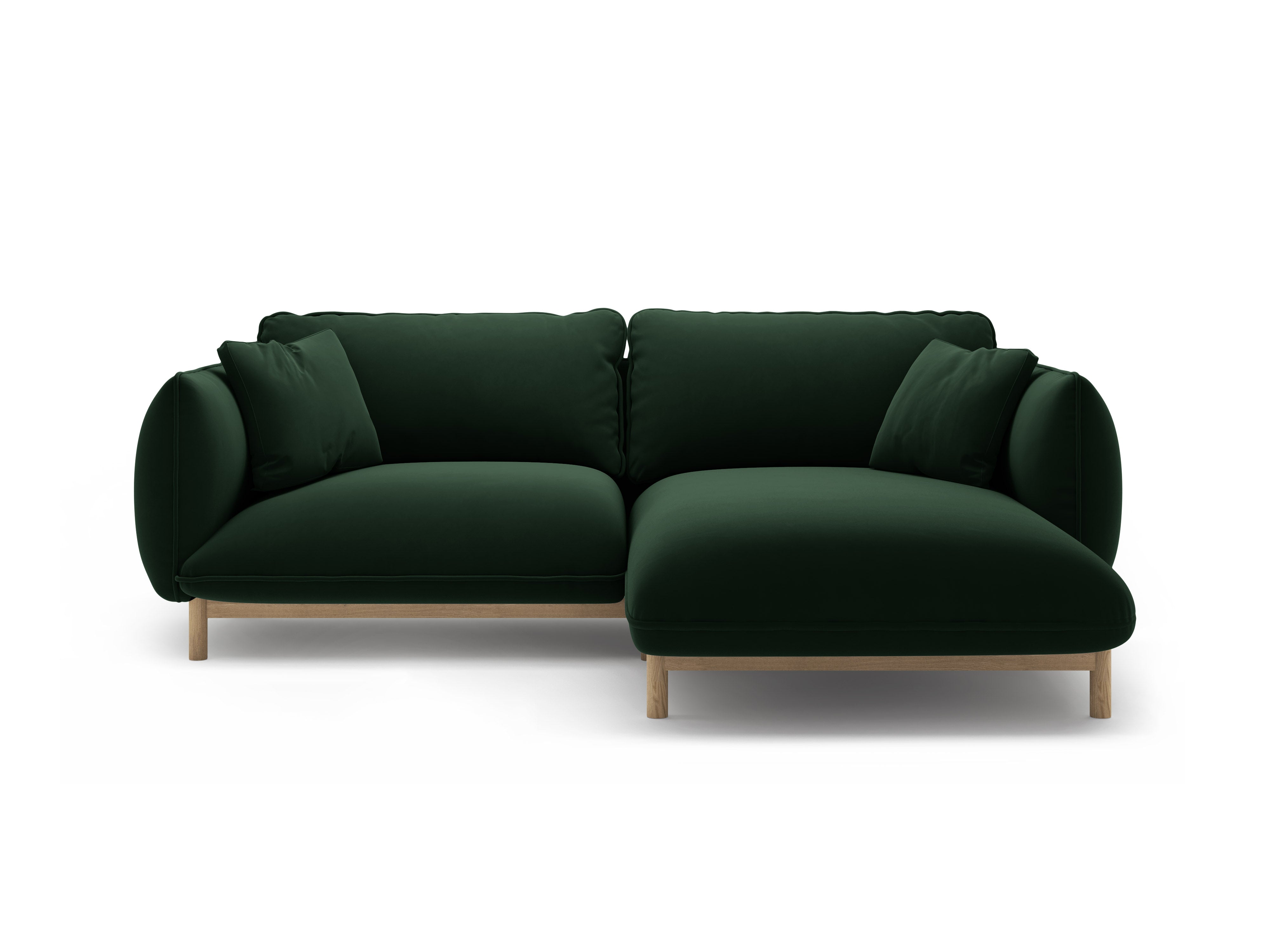 Samt-Ecksofa rechts ADA in Flaschengrün