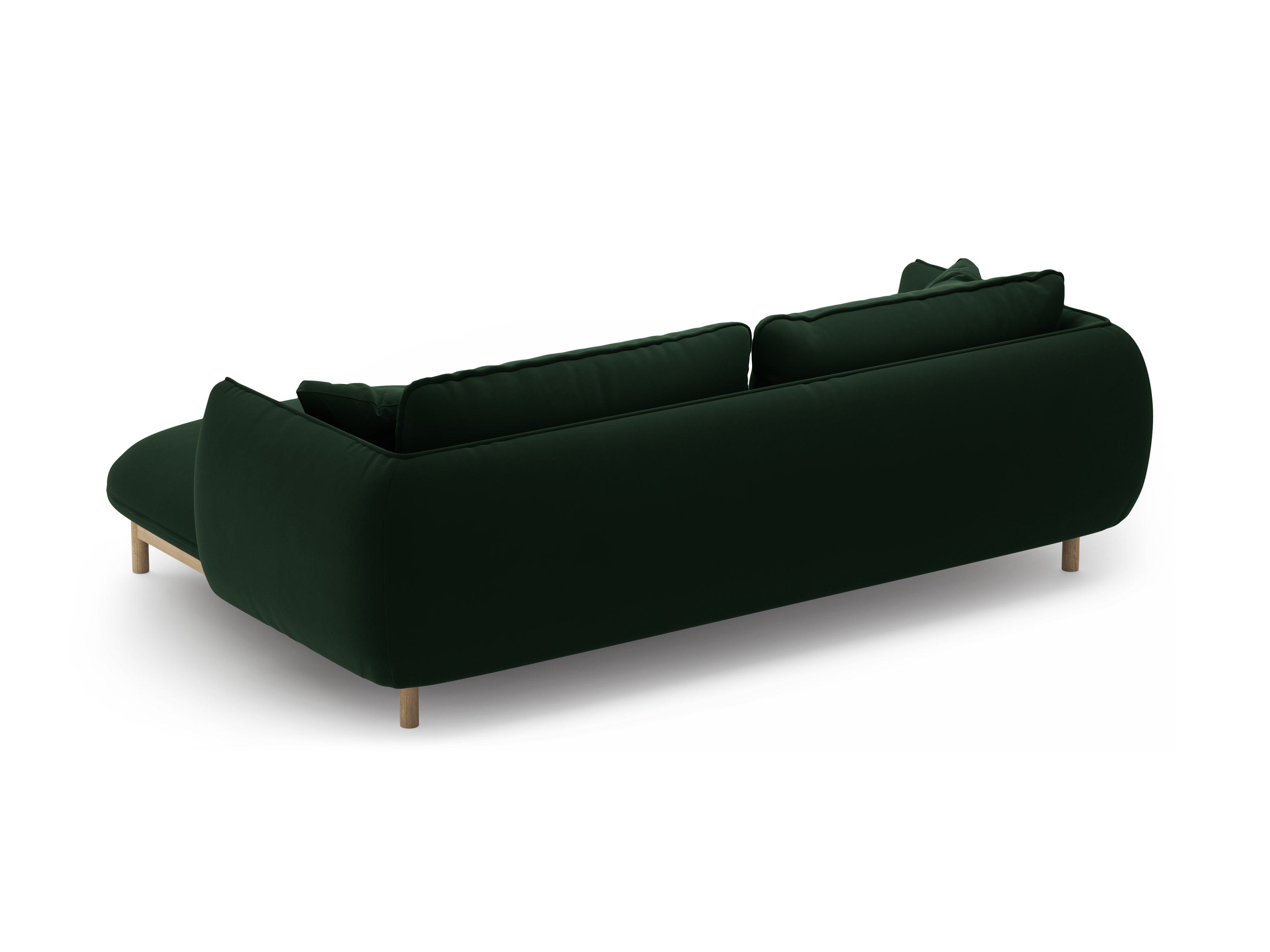 Samt-Ecksofa rechts ADA in Flaschengrün