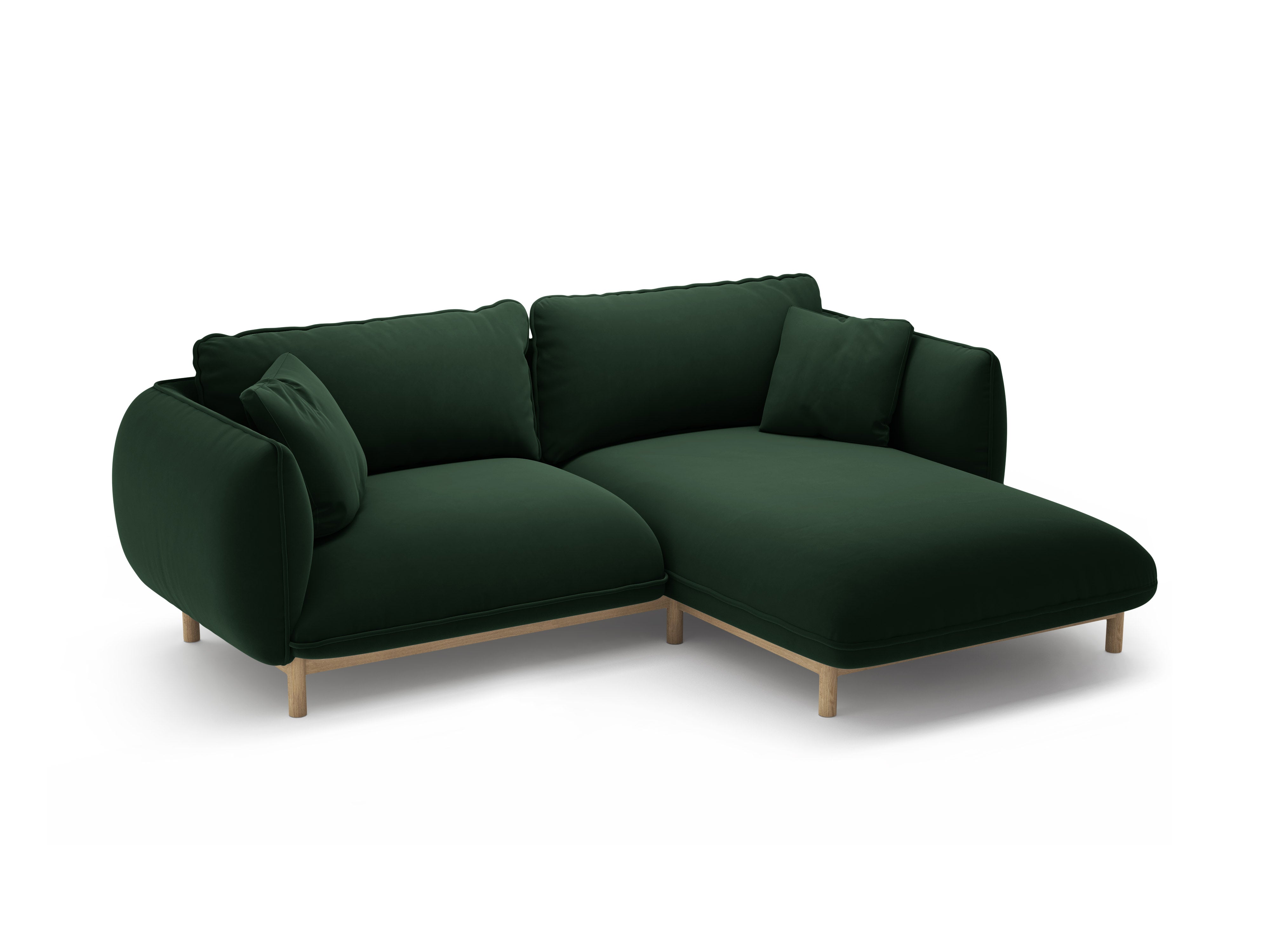 Samt-Ecksofa rechts ADA in Flaschengrün