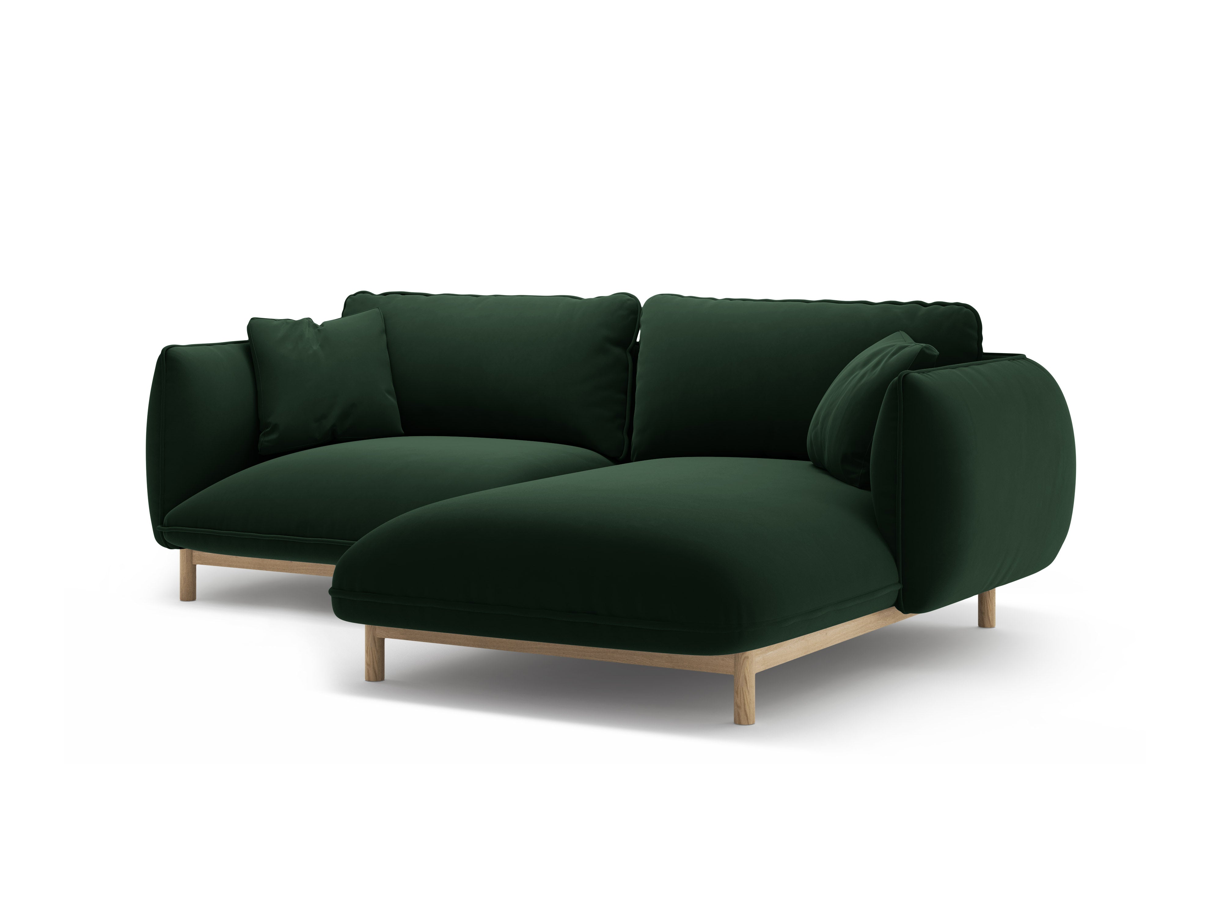 Samt-Ecksofa rechts ADA in Flaschengrün