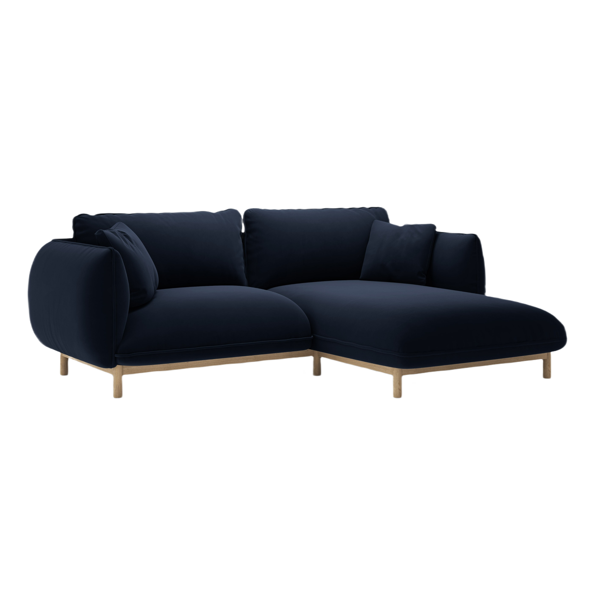 Samt-Ecksofa rechts ADA königsblau