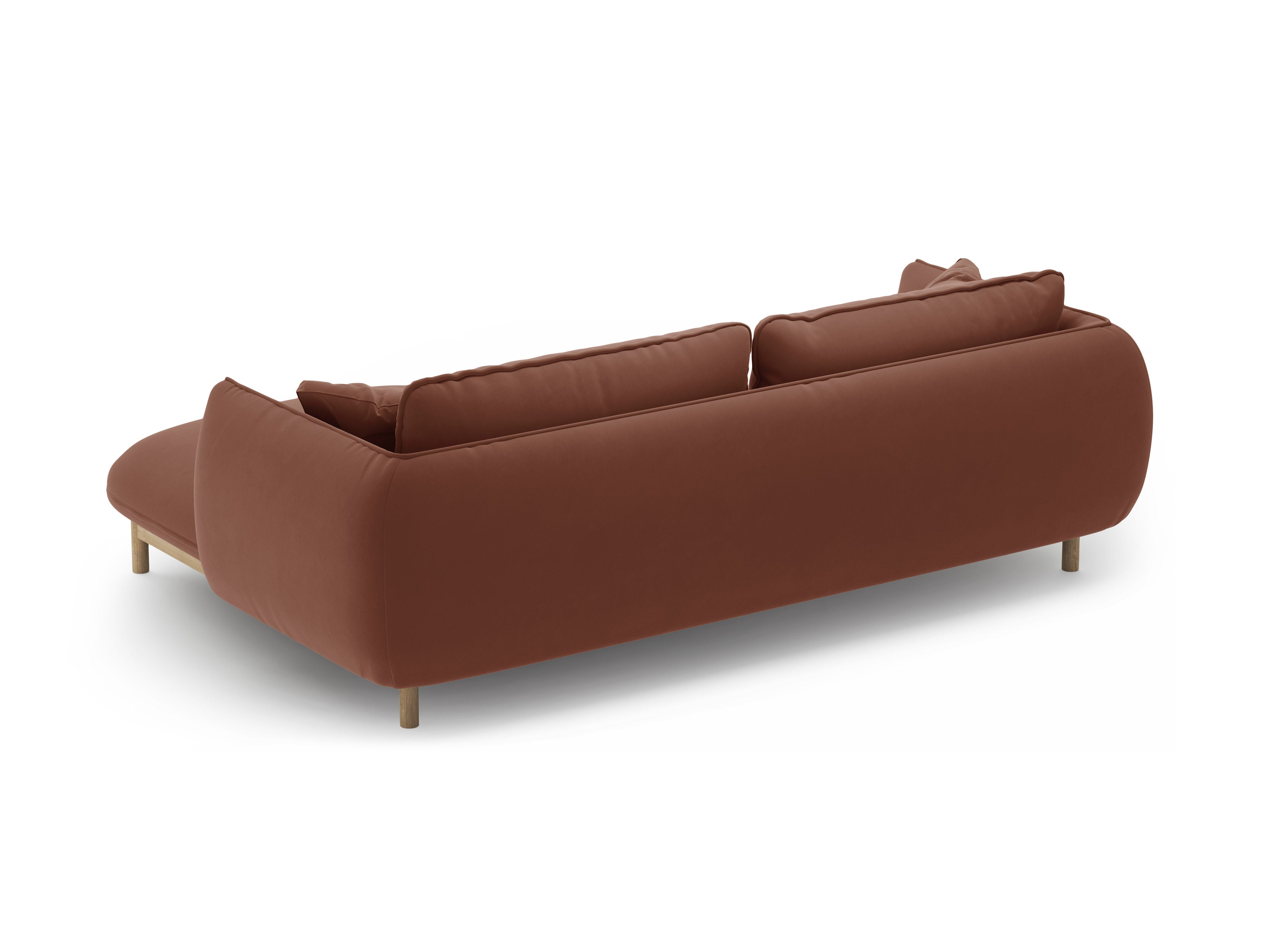 Right-facing velvet corner sofa ADA cuoio
