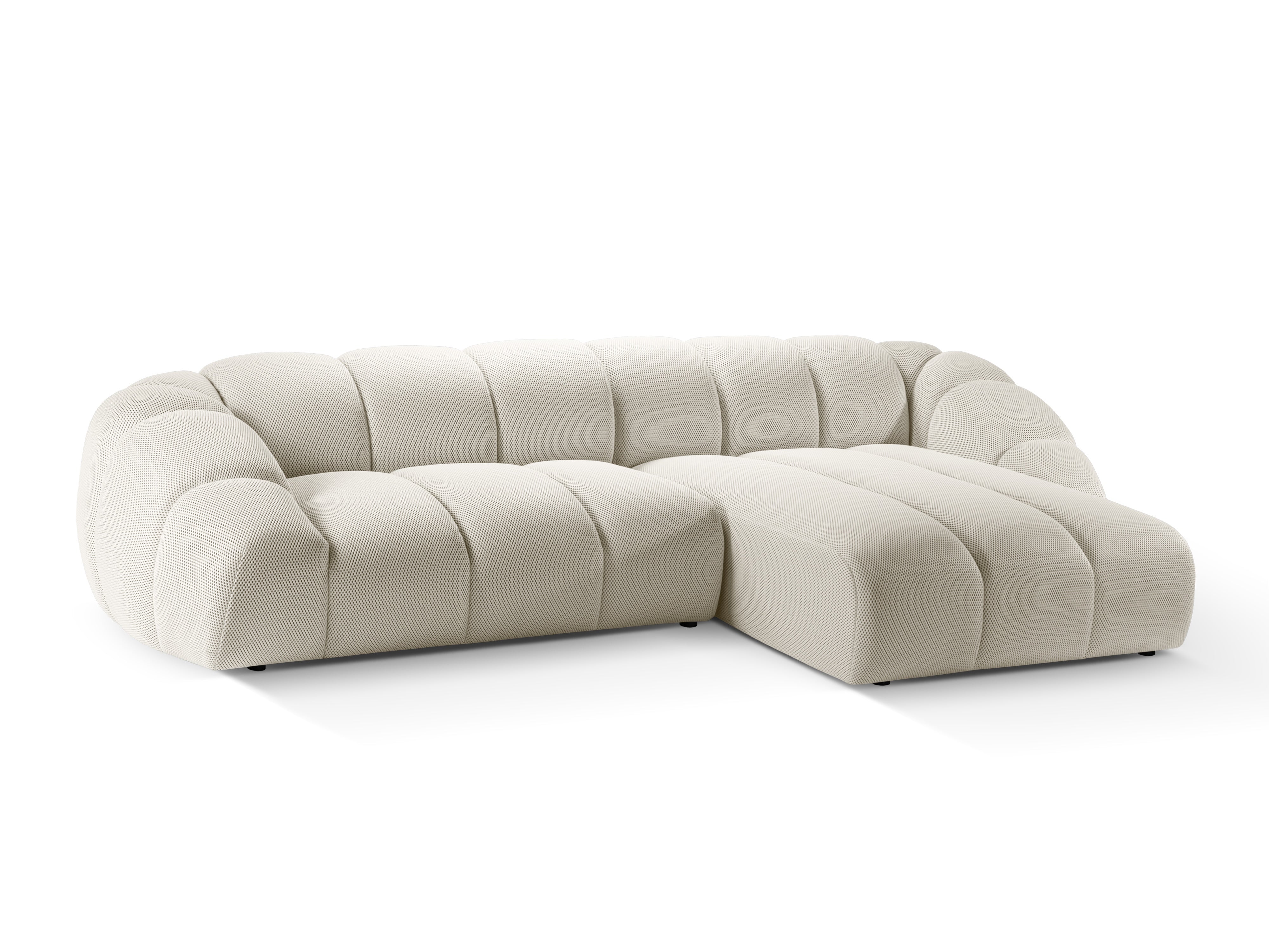 Right-facing 4-seater corner sofa DIANA light beige