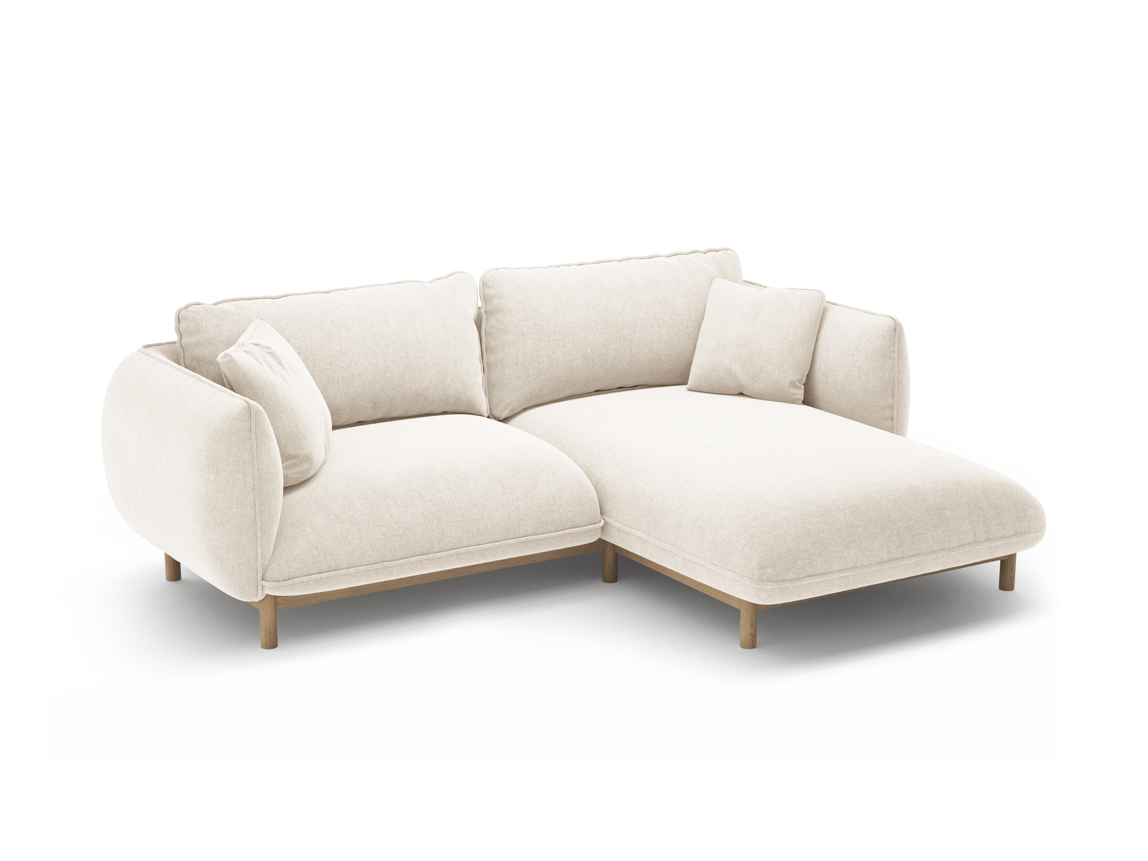 Right-hand corner sofa ADA ivory chenille